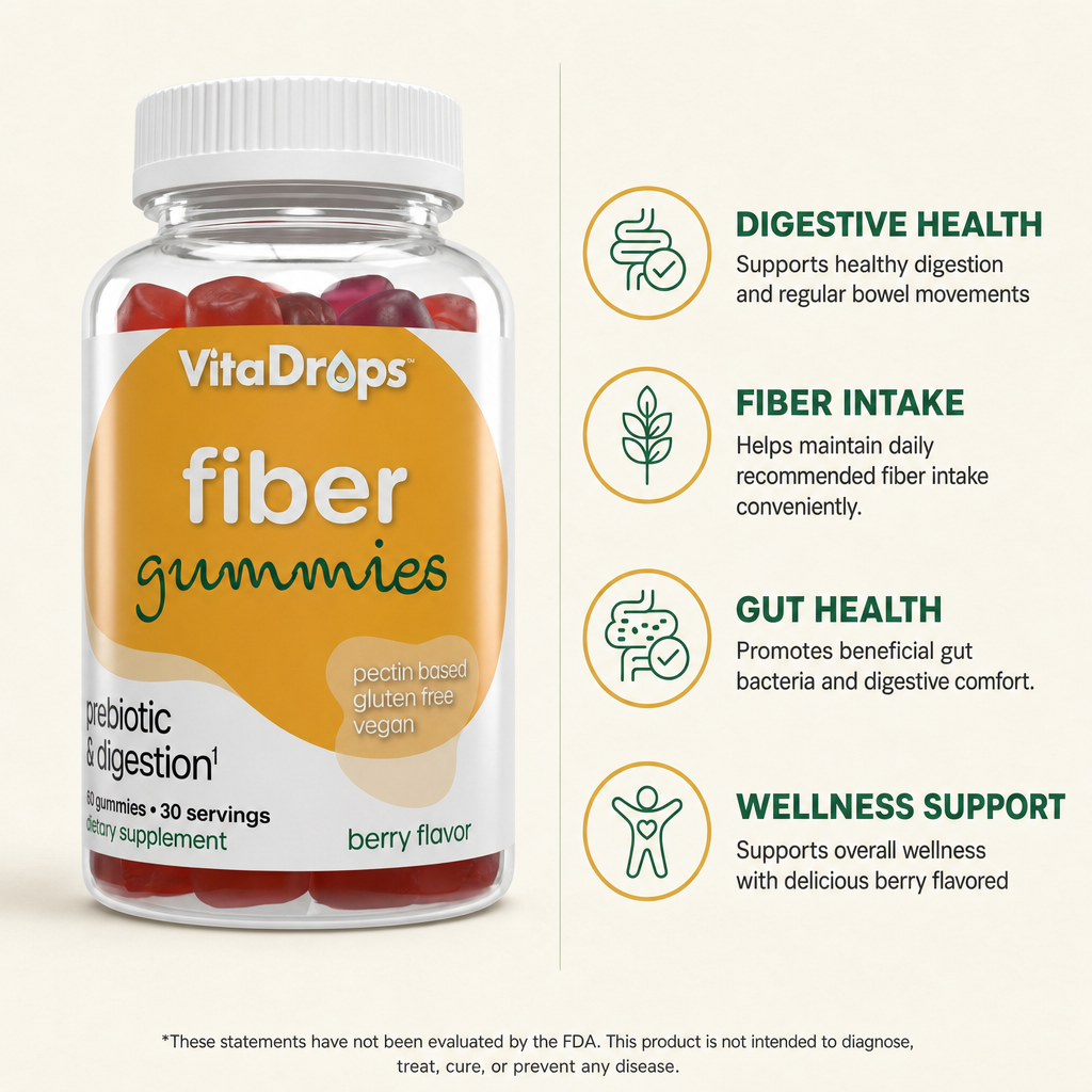 VitaDrops Fiber Care Berry Flavor Gummies 60ct — view 2