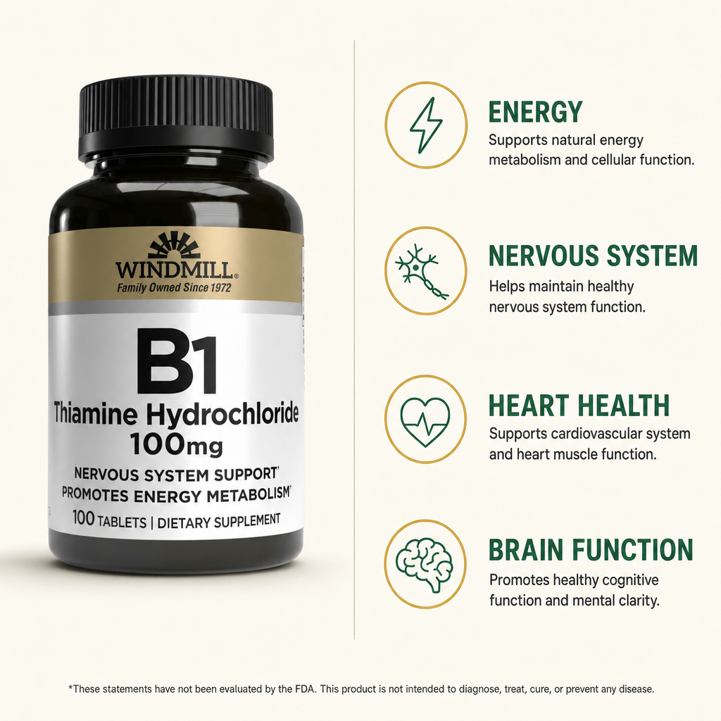 Windmill Vitamin B1 Thiamine 100mg Tablets 100ct — view 2