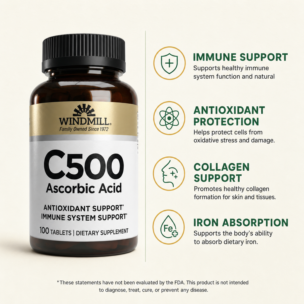 Vitamin C 500mg Immune Support Tablets 100ct — view 2