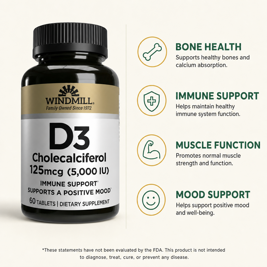 Windmill Vitamin D3 5000 IU Softgels 60ct — view 2