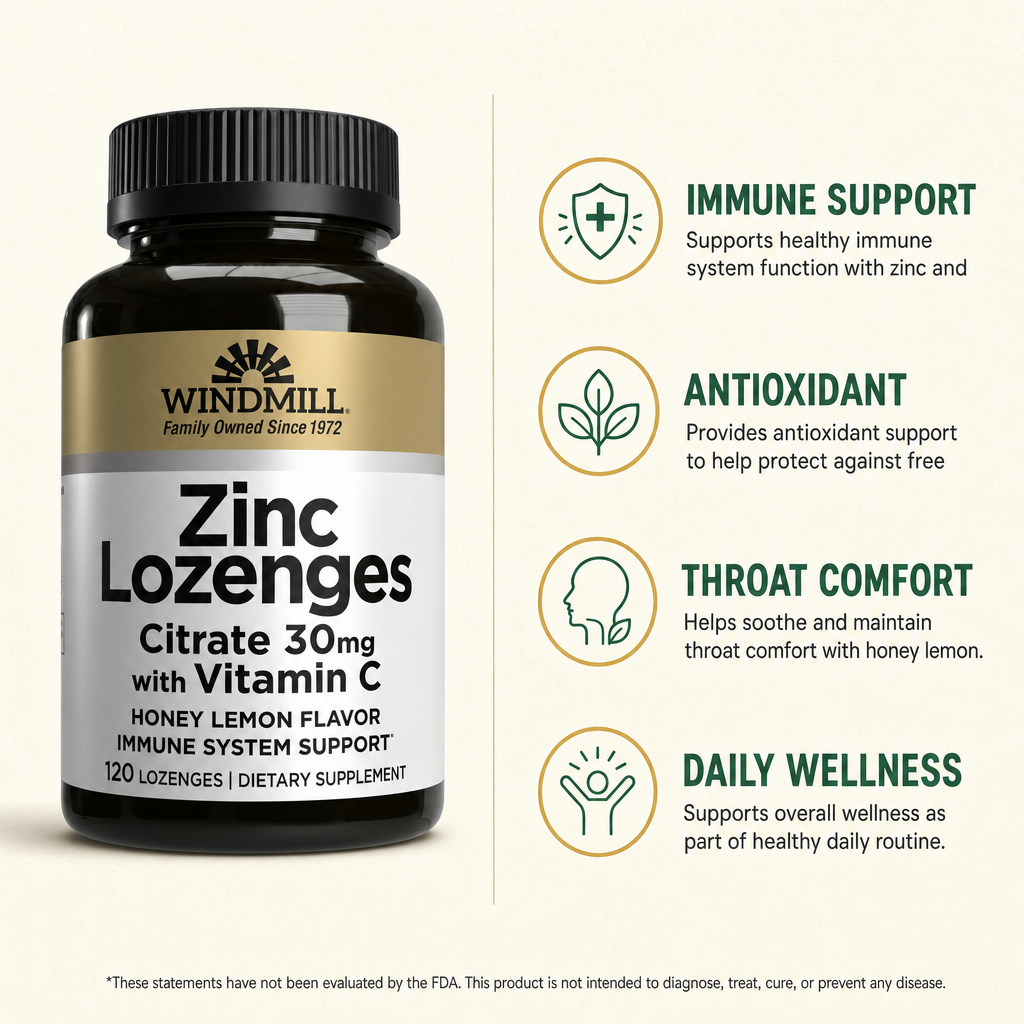 Zinc & Vitamin C Honey Lemon Lozenges 120ct — view 2