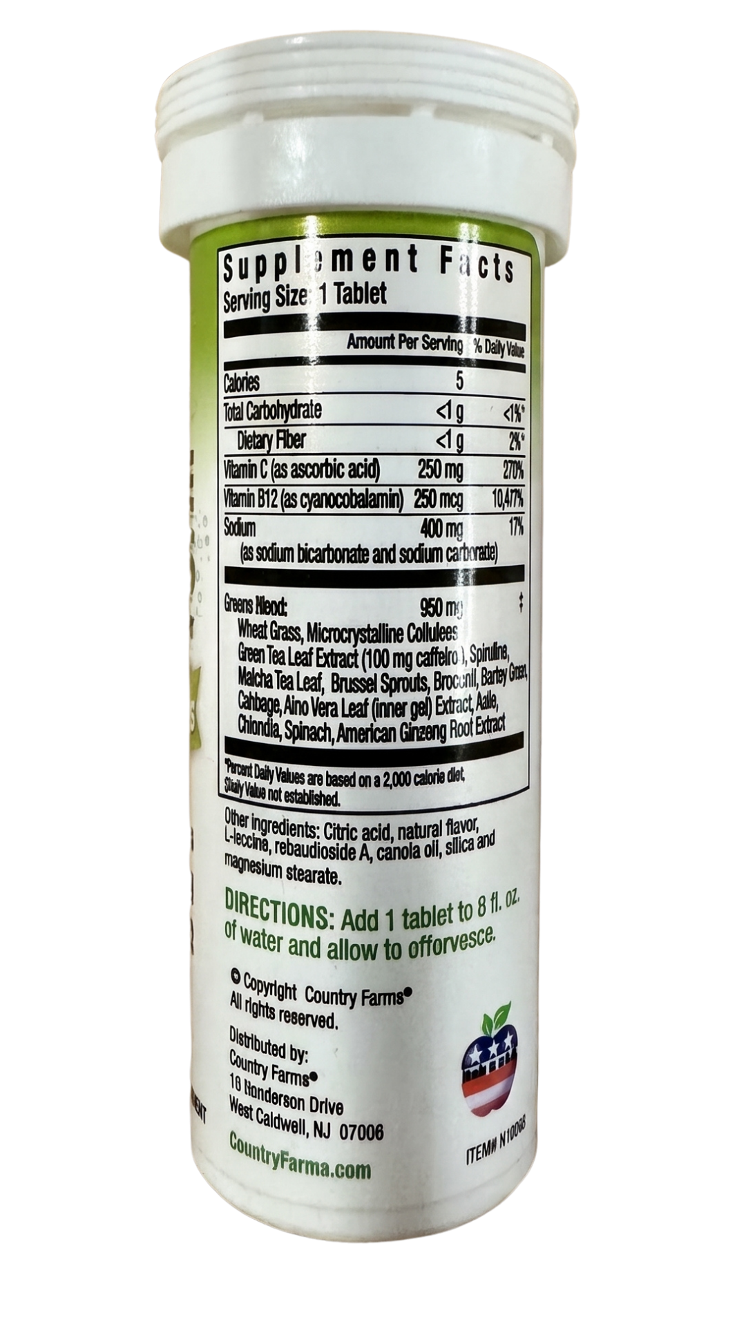 Country Farms Immune Greens Lemon Lime Tablets 10ct — view 3