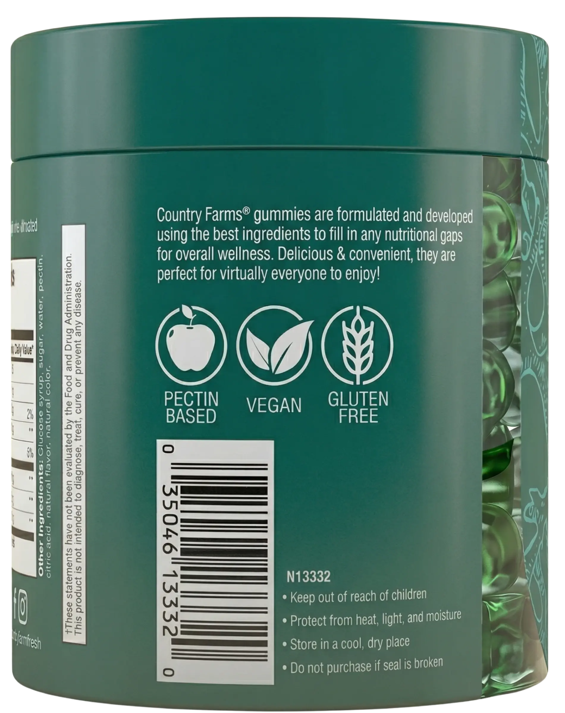 Country Farms Irish Sea Moss Green Apple Gummies 60ct — view 3