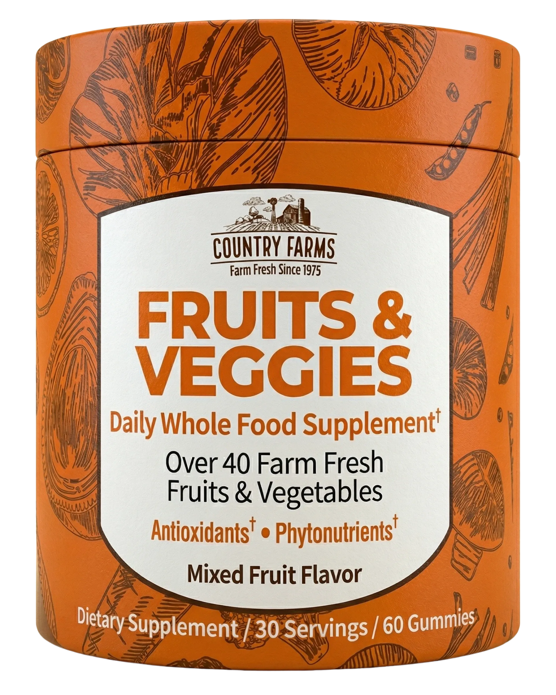 Country Farms Fruits and Veggies Mixed Fruit Gummies 60ct - Image 1 of 3