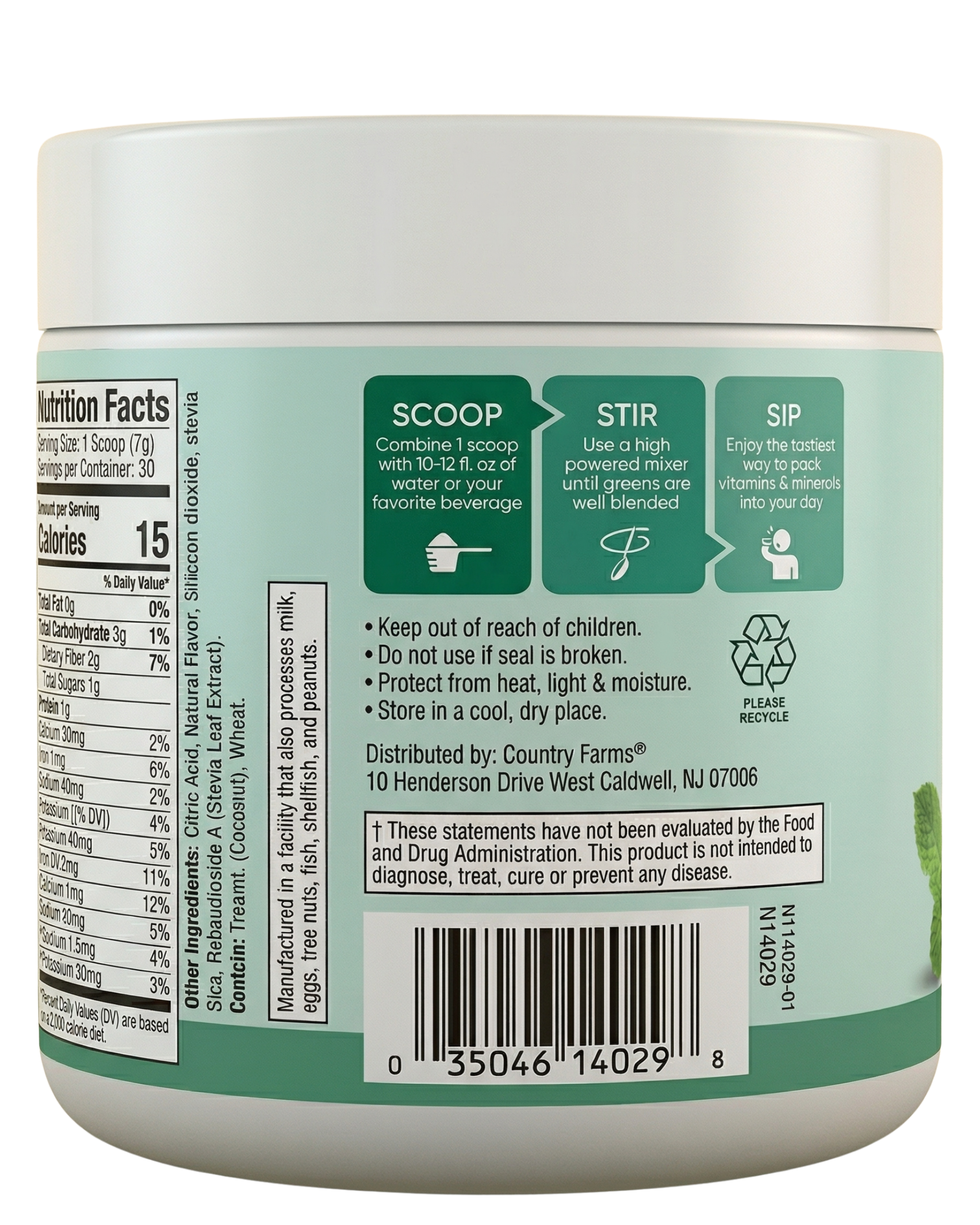 Country Farms Refresher Drink Mix Mint Mojito Powder 7.09 oz — view 3