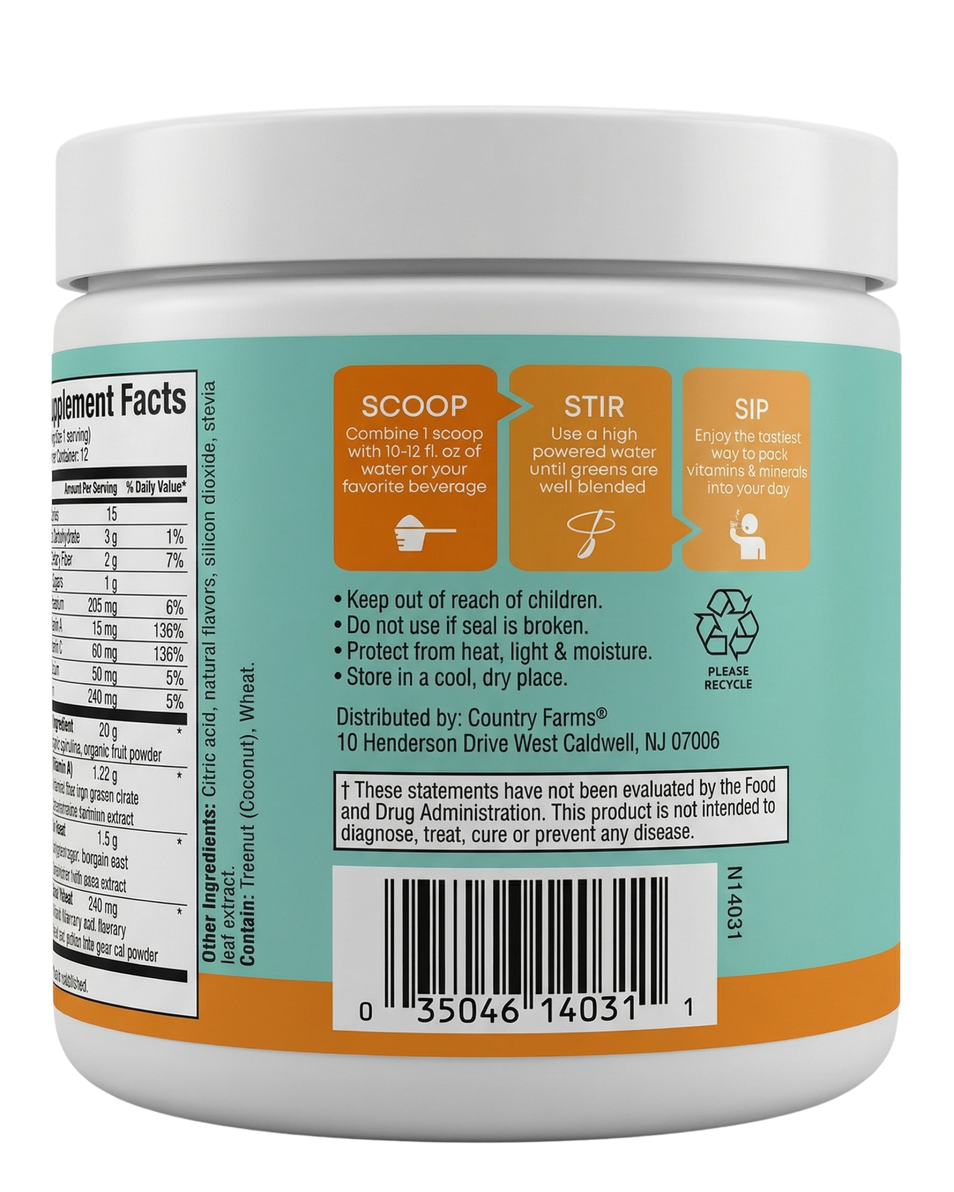Country Farms Refresher Drink Mix Pina Colada Powder 6.98 oz — view 3