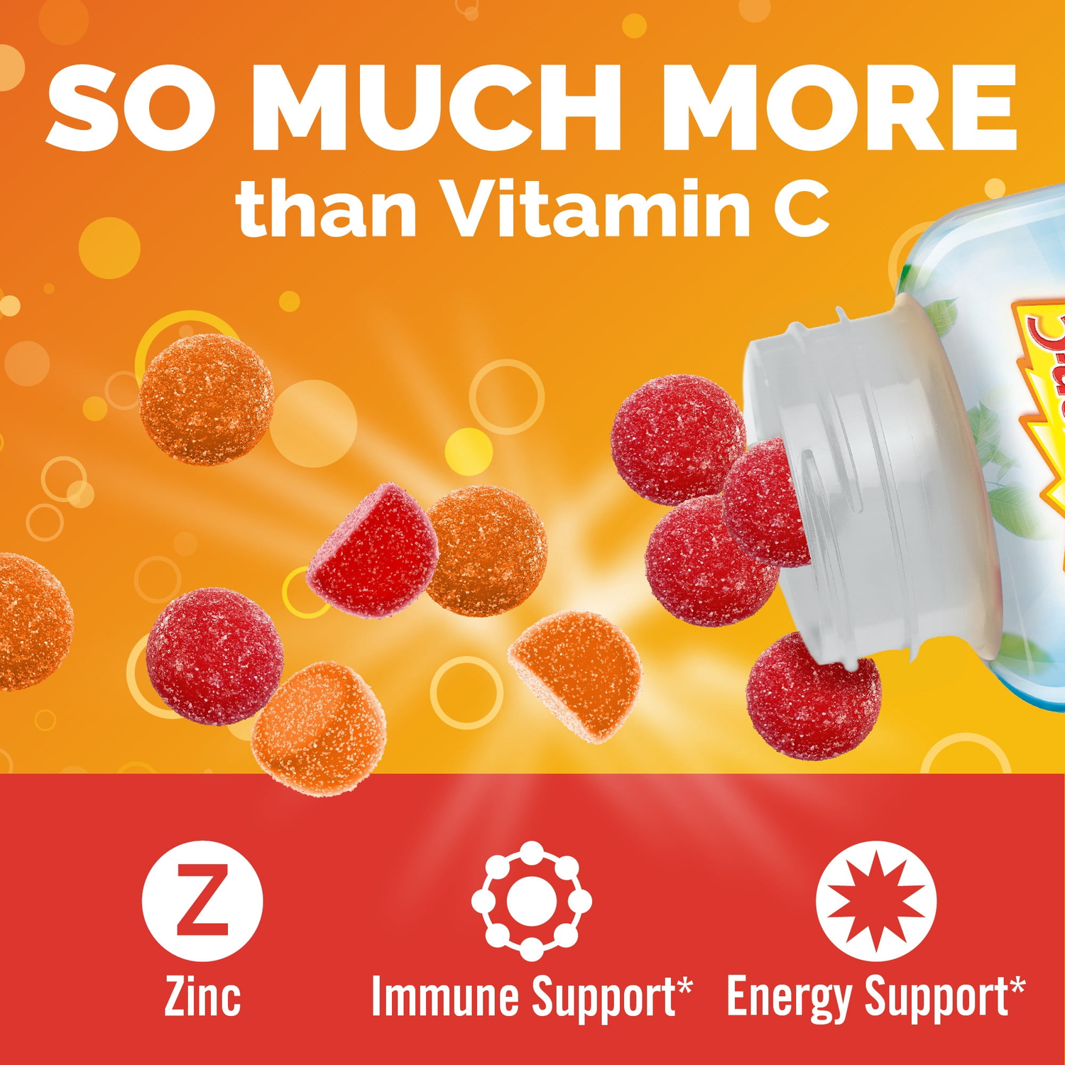 Emergen-C Vitamin C Gummies Orange, Tangerine & Raspberry 45ct — view 2