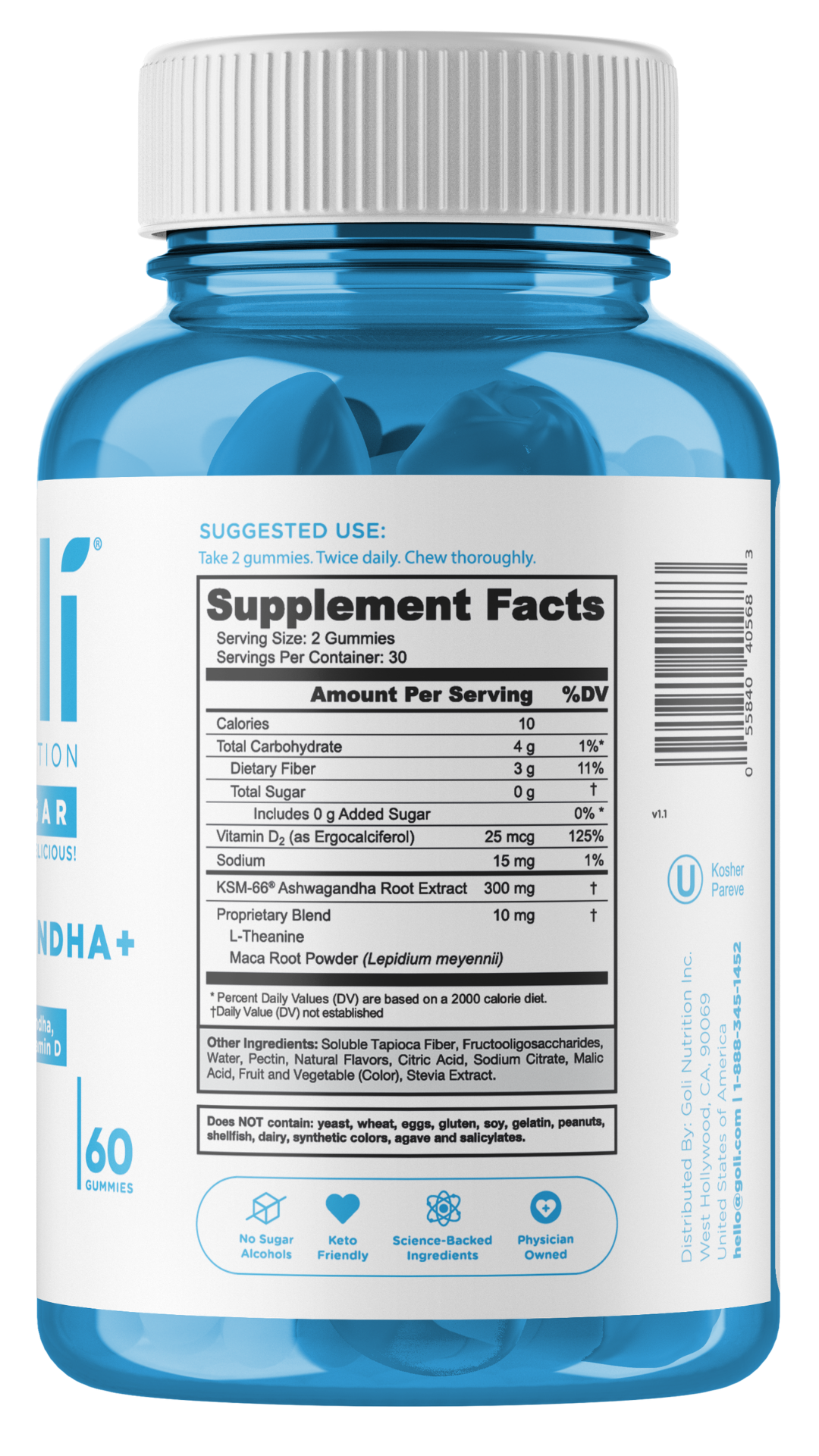 Goli Zero Sugar Ashwagandha Gummies 60ct — view 4