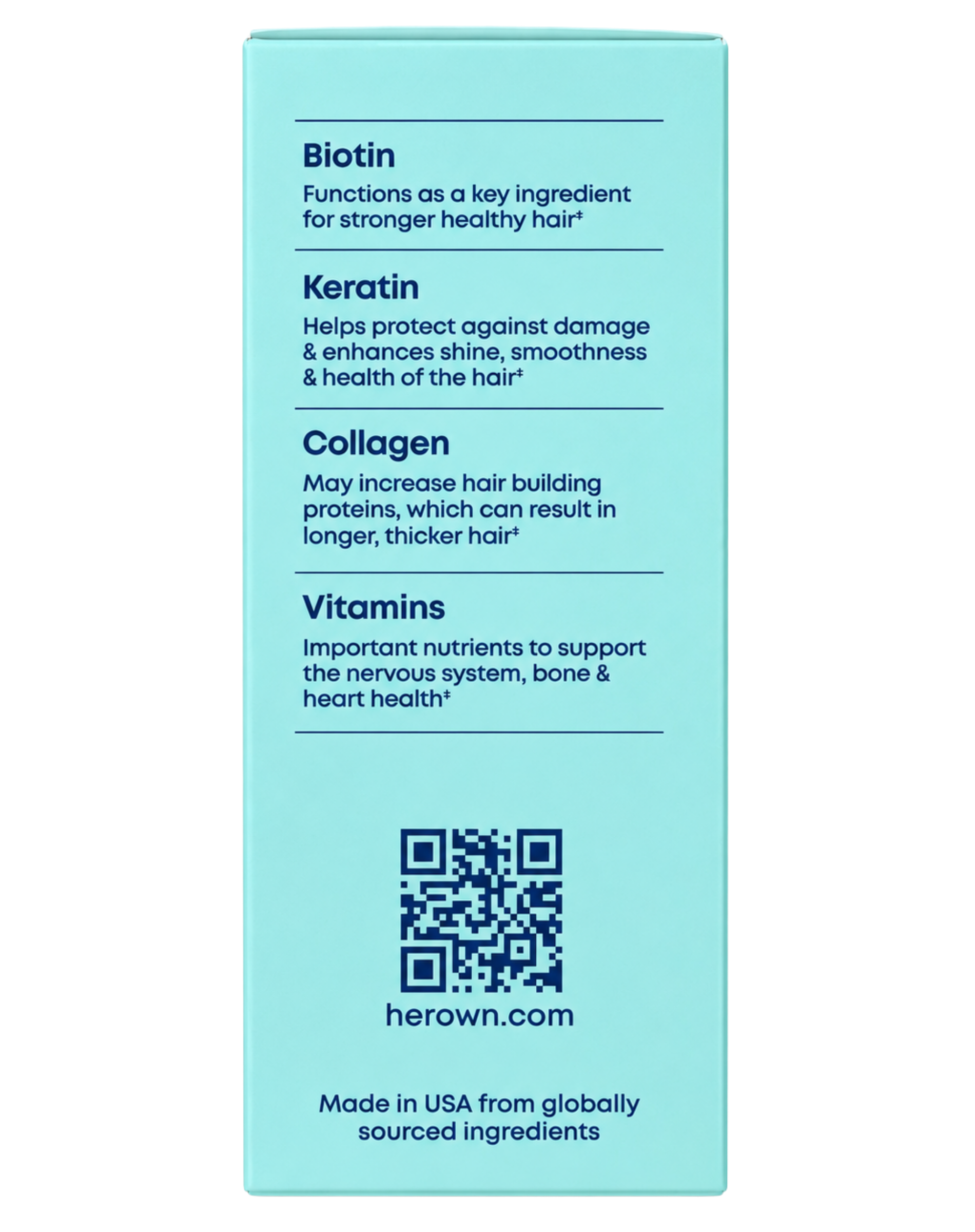 HerOwn Grow Total Hair Wellness Keratin Capsules 60ct — view 3