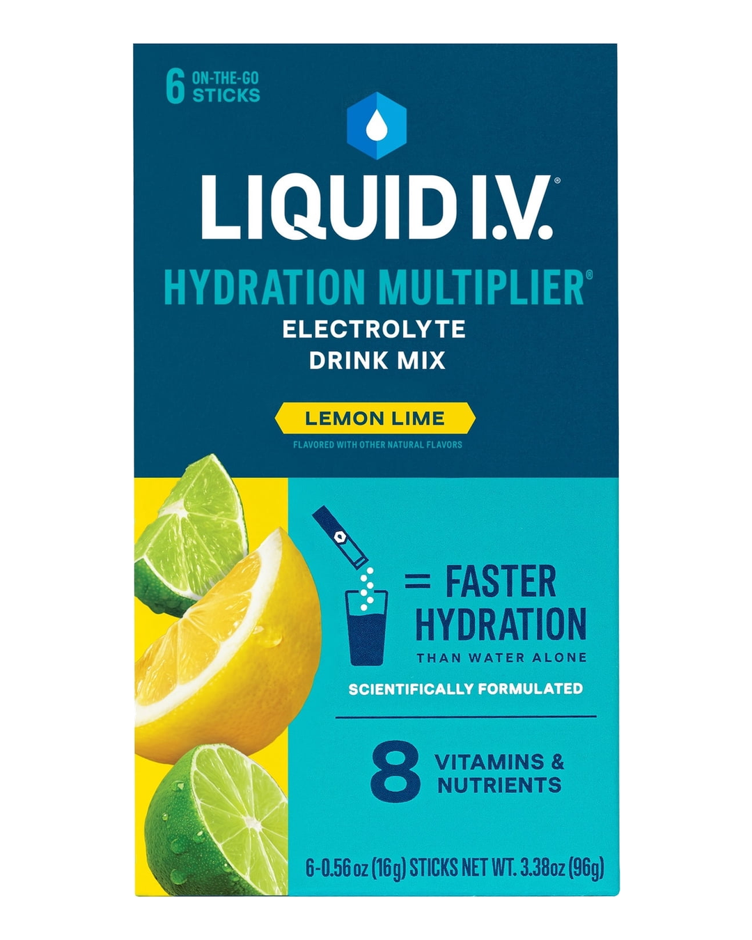 Liquid IV Hydration Multiplier Lemon Lime Electrolyte Drink Mix Sticks 6ct - Image 1 of 5