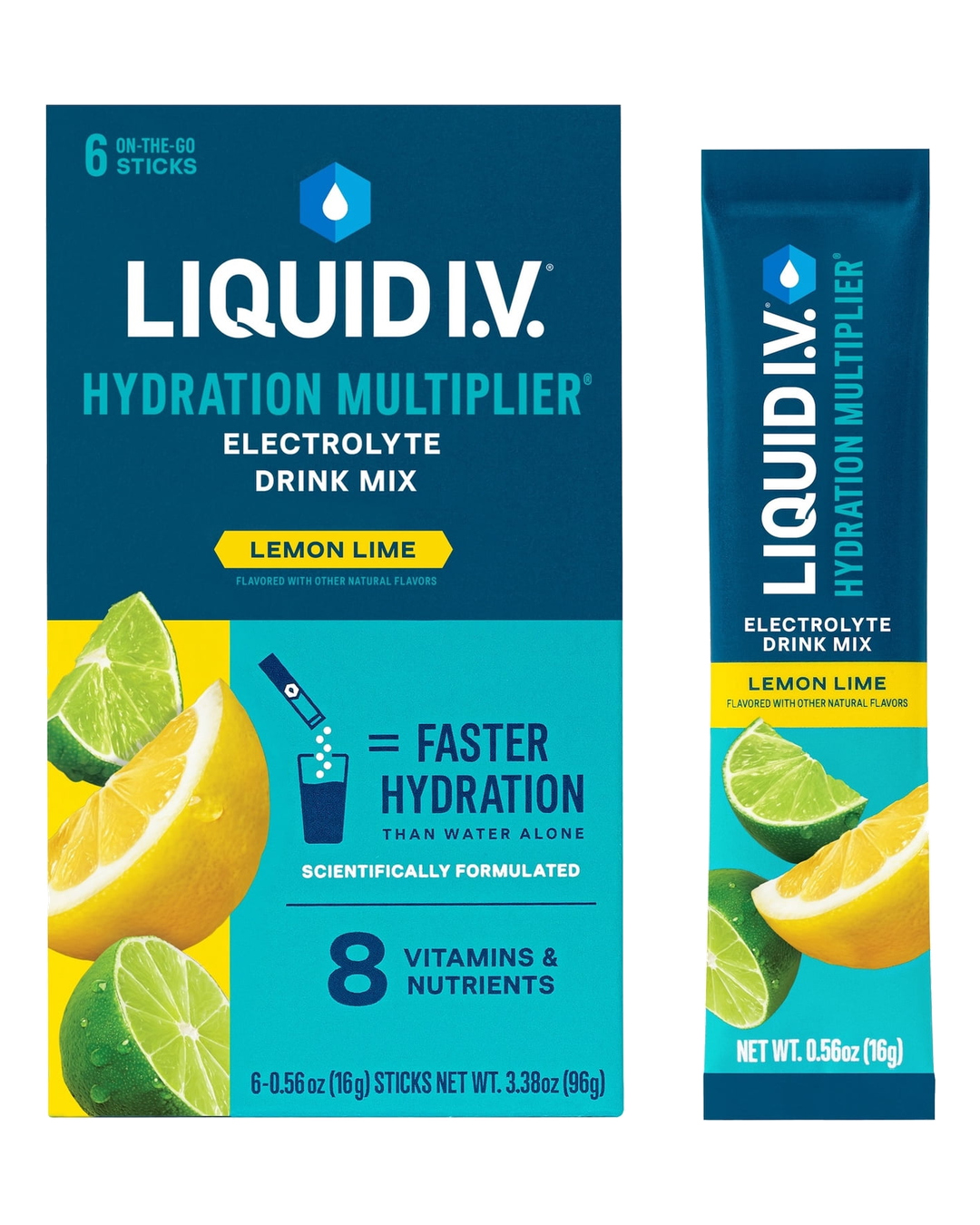Liquid IV Hydration Multiplier Lemon Lime Electrolyte Drink Mix Sticks 6ct — view 2