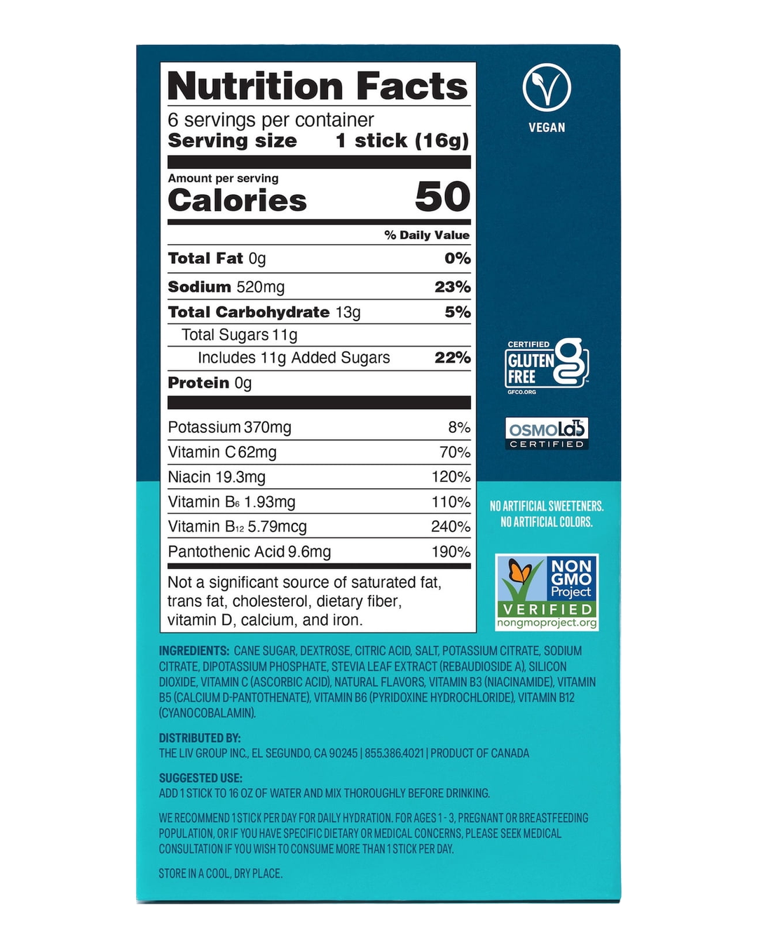 Liquid IV Hydration Multiplier Strawberry Electrolyte Drink Mix Sticks 6ct — view 3