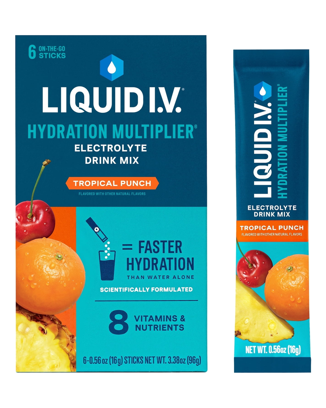 Liquid IV Hydration Multiplier Tropical Punch Electrolyte Drink Mix Sticks 6ct — view 2