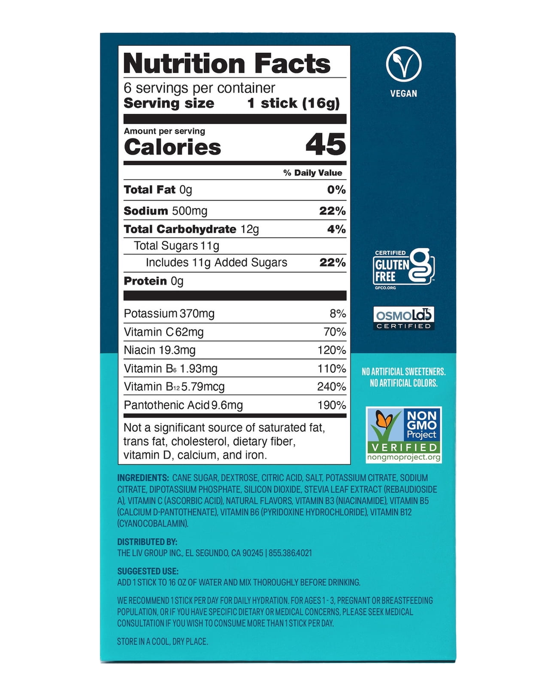 Liquid IV Hydration Multiplier Tropical Punch Electrolyte Drink Mix Sticks 6ct — view 3