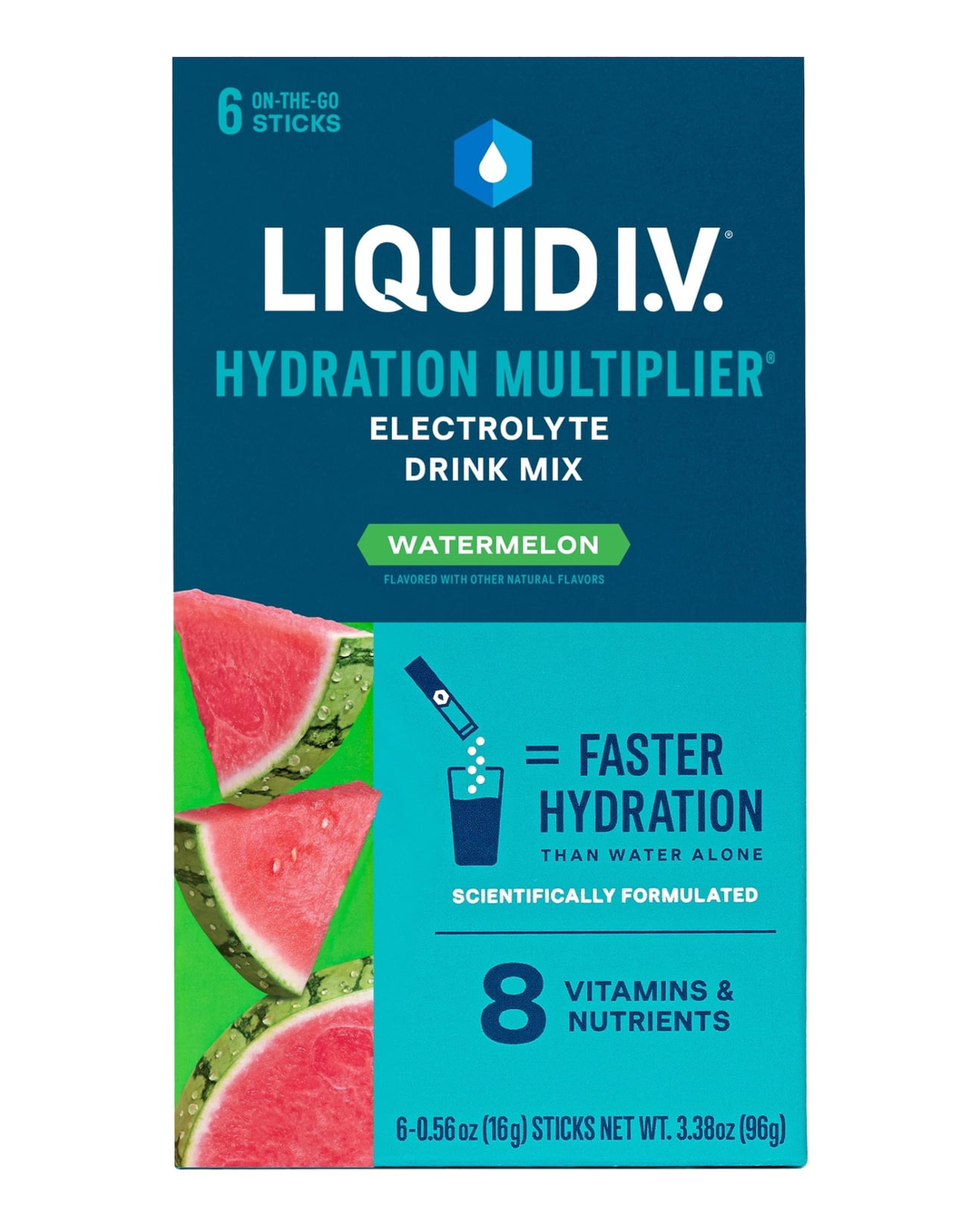 Liquid IV Hydration Multiplier Watermelon Electrolyte Drink Mix Sticks 6ct - Image 1 of 5