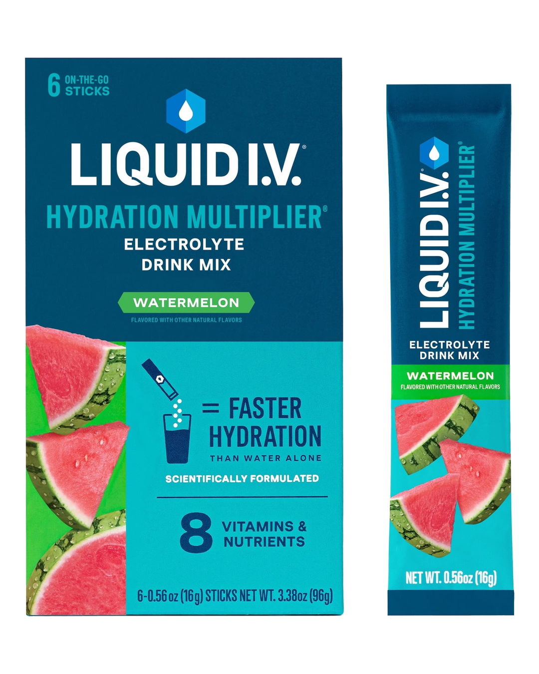 Liquid IV Hydration Multiplier Watermelon Electrolyte Drink Mix Sticks 6ct — view 2