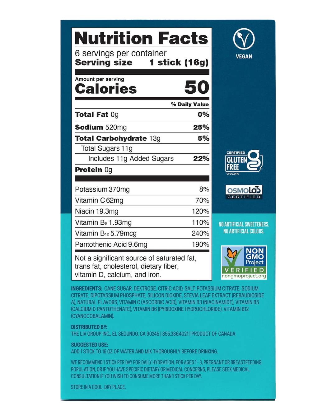 Liquid IV Hydration Multiplier Watermelon Electrolyte Drink Mix Sticks 6ct — view 3