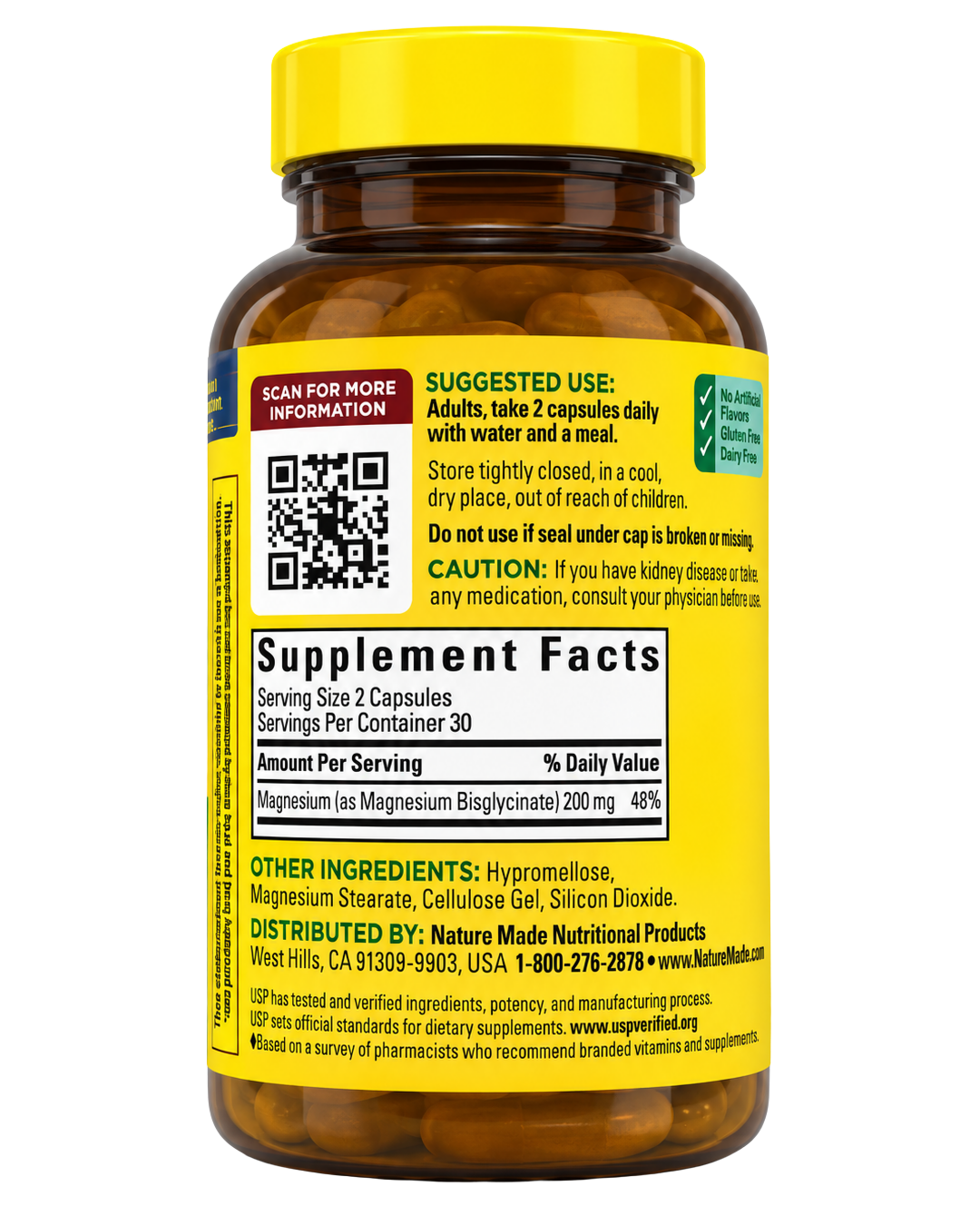 Nature Made High Absorption Magnesium Glycinate 200mg Capsules 60ct — view 2