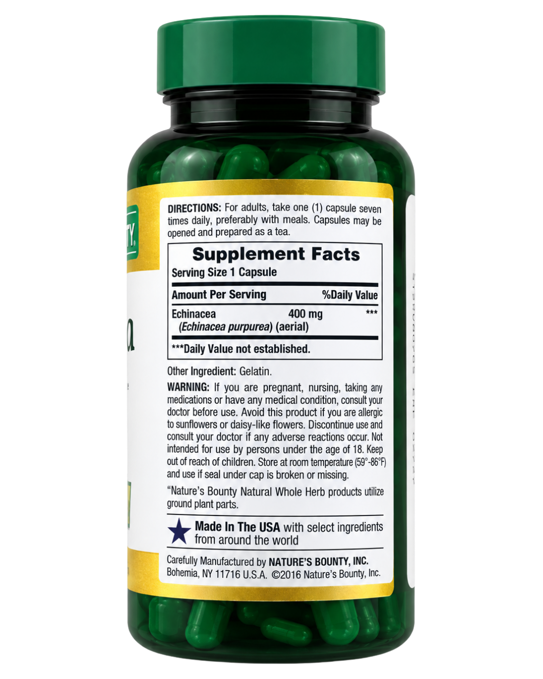 Nature's Bounty Echinacea 400mg Capsules 100ct — view 2