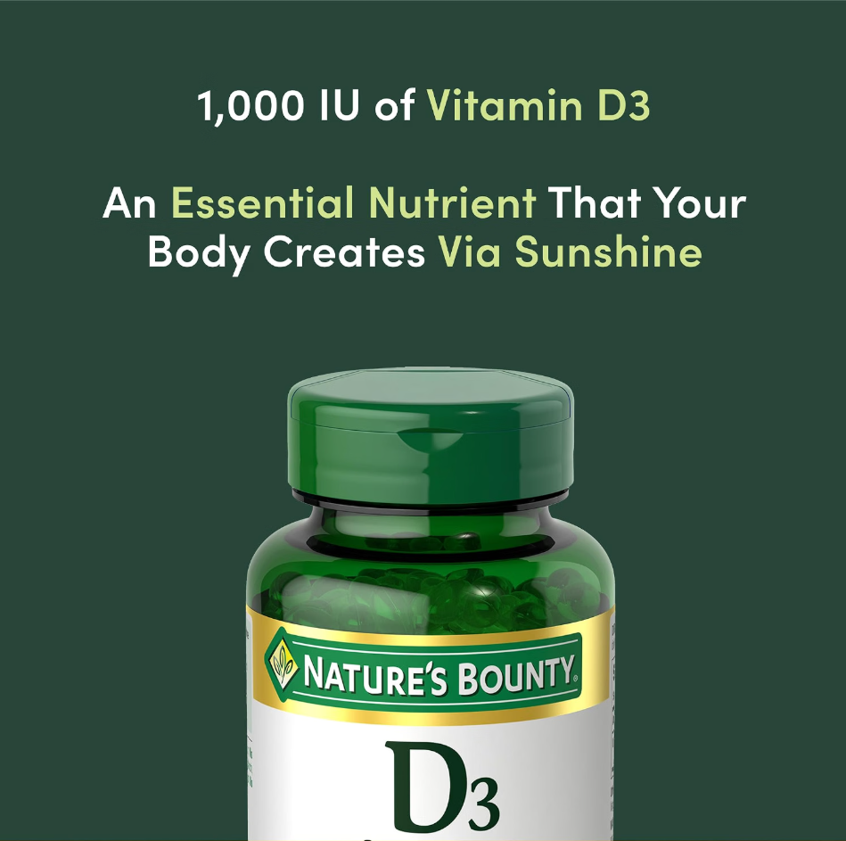 Nature's Bounty Vitamin D3 1000 IU Rapid Release Softgels 350ct — view 4
