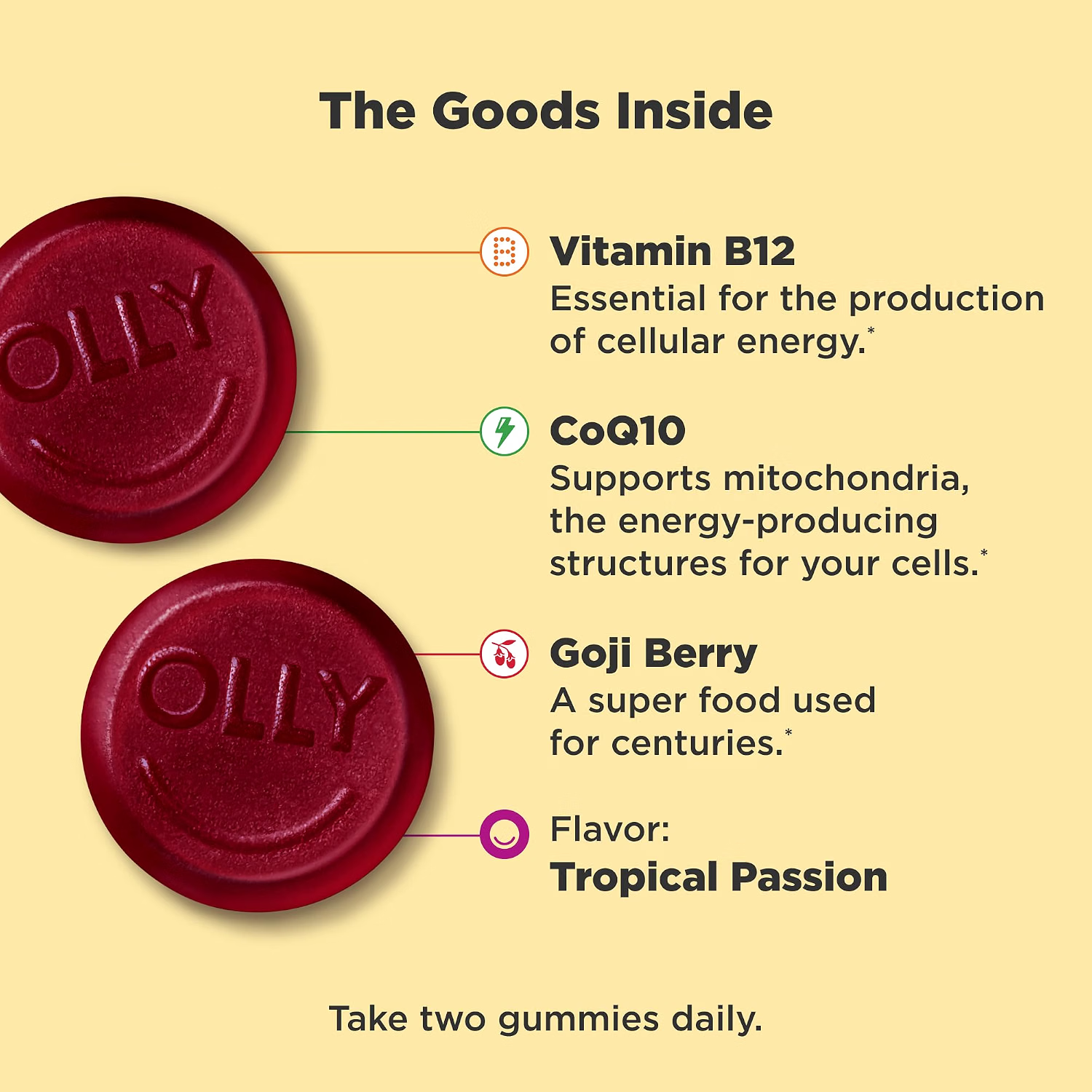 OLLY Daily Energy Tropical Passion Gummies 60ct — view 5