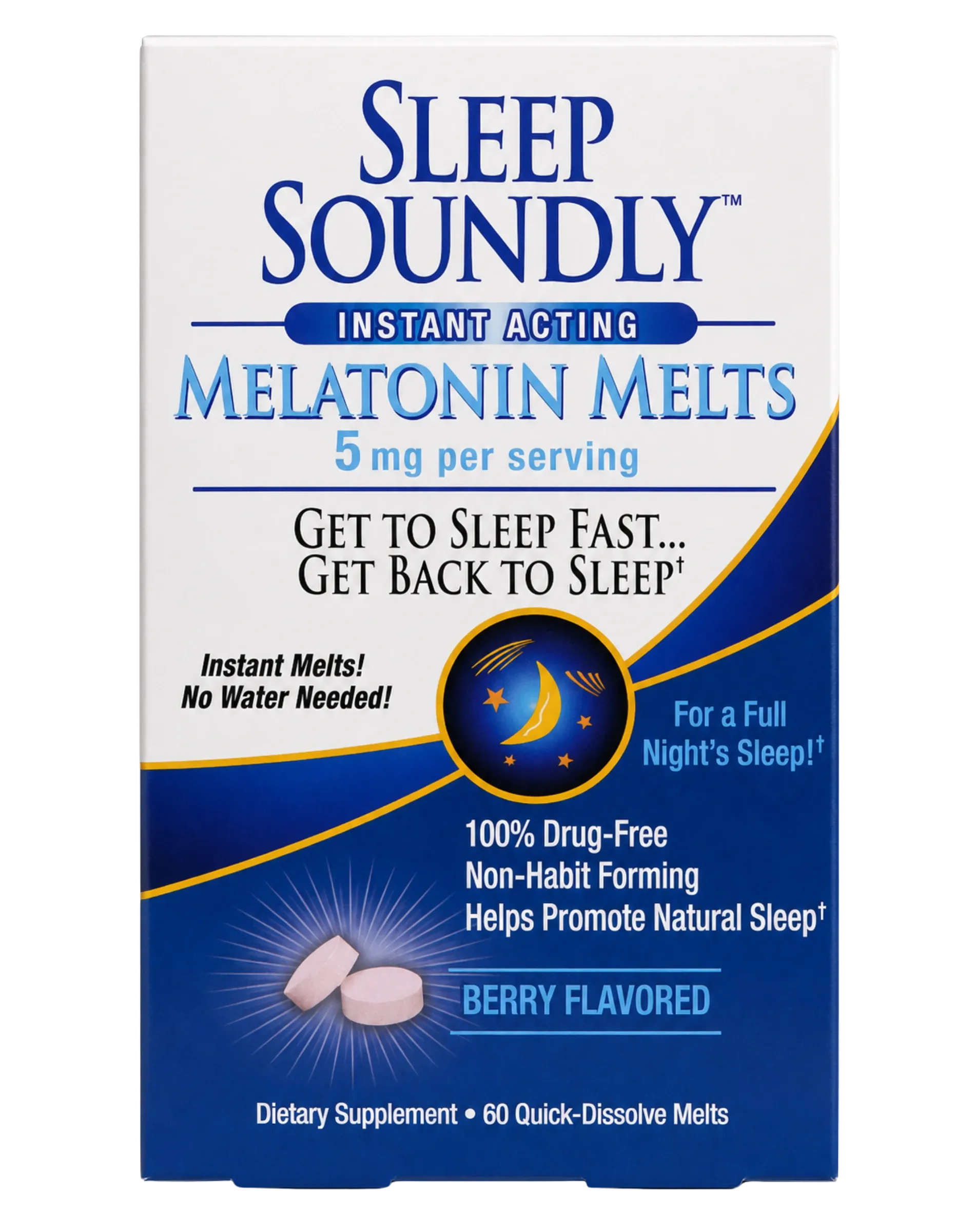 Sleep Soundly Instant Acting Melatonin Melts 60ct - Image 1 of 3