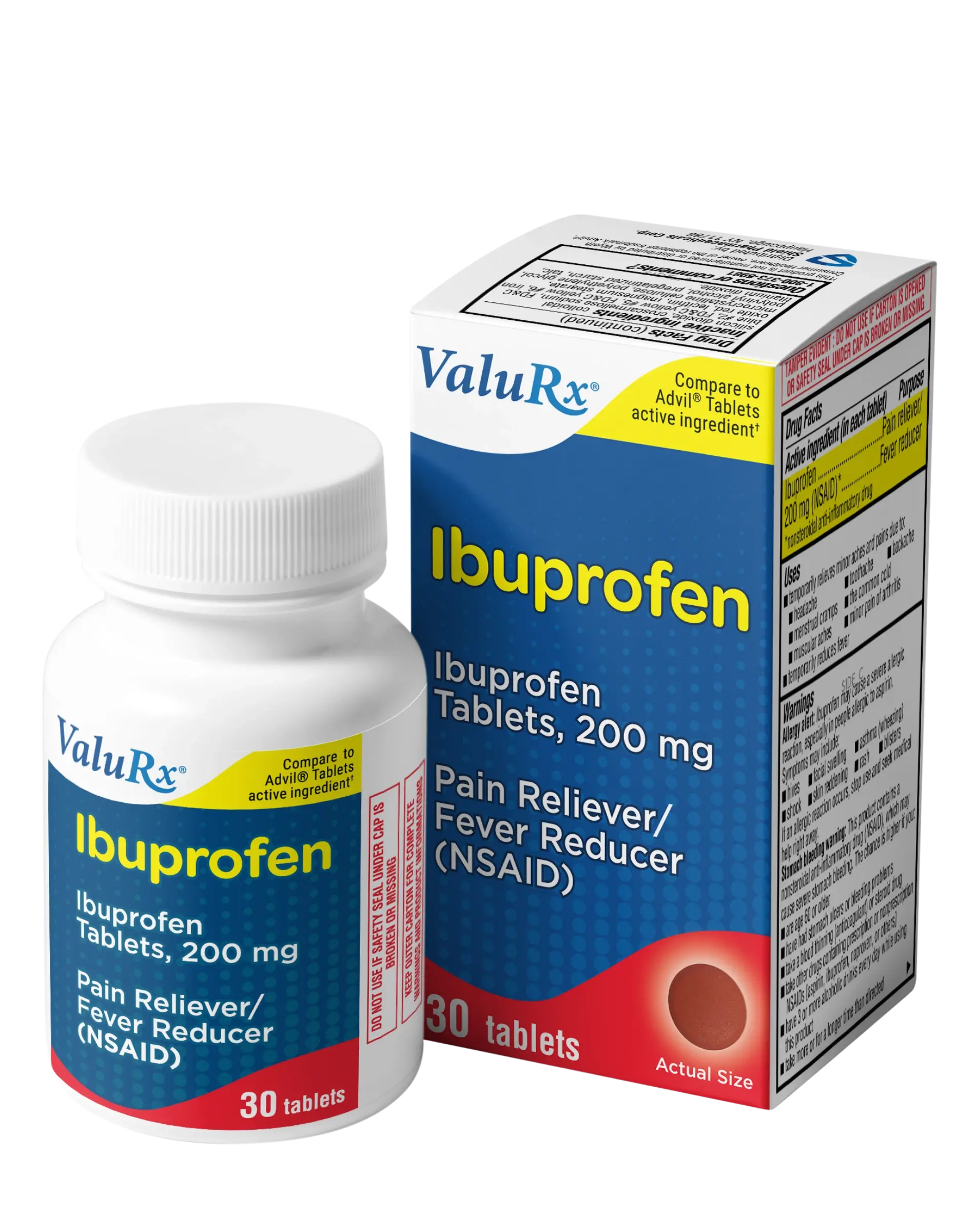 ValuRx Ibuprofen Pain Reliever Fever Reducer Tablets 30ct