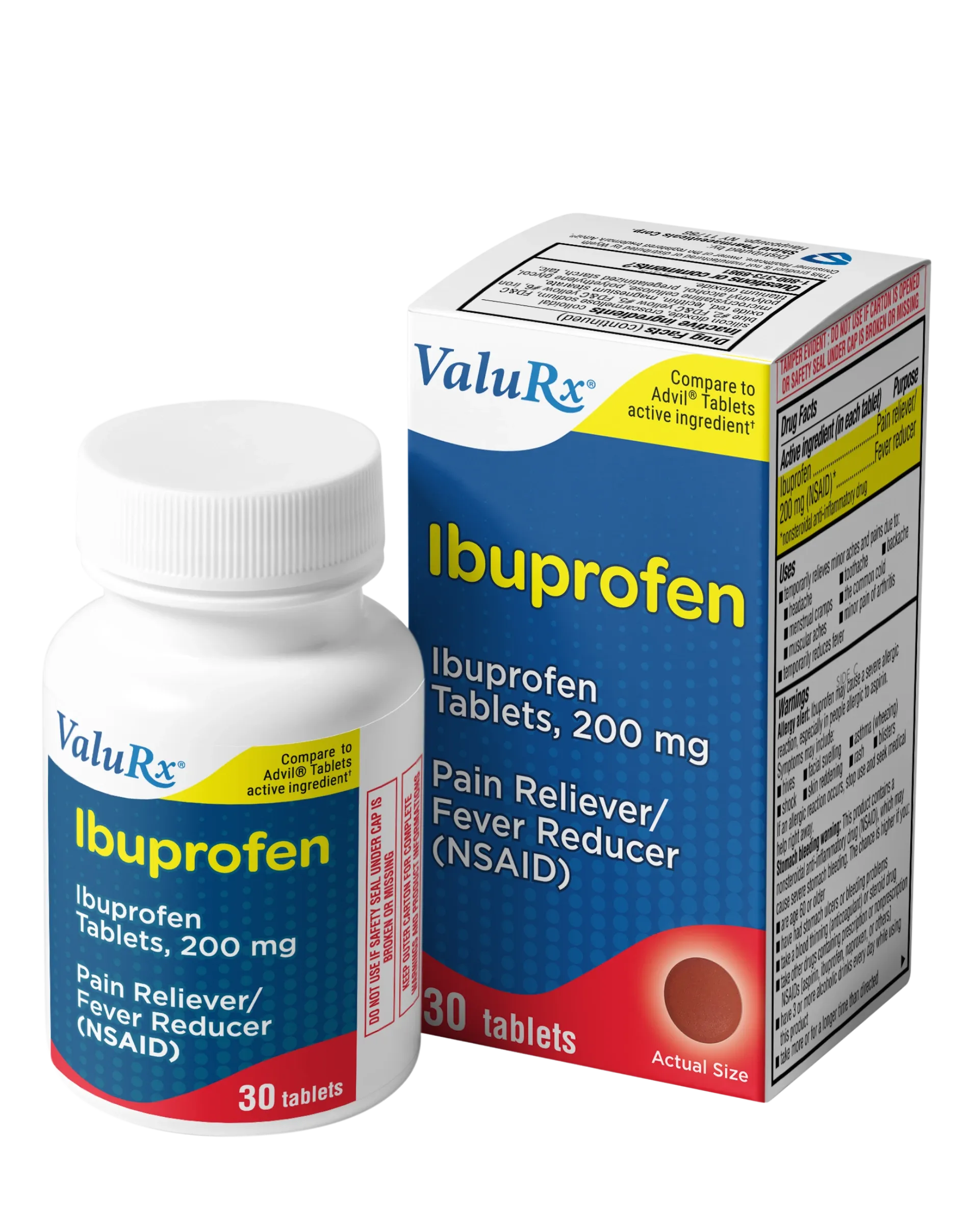 ValuRx Ibuprofen Pain Reliever Fever Reducer Tablets 30ct - Image 1 of 2