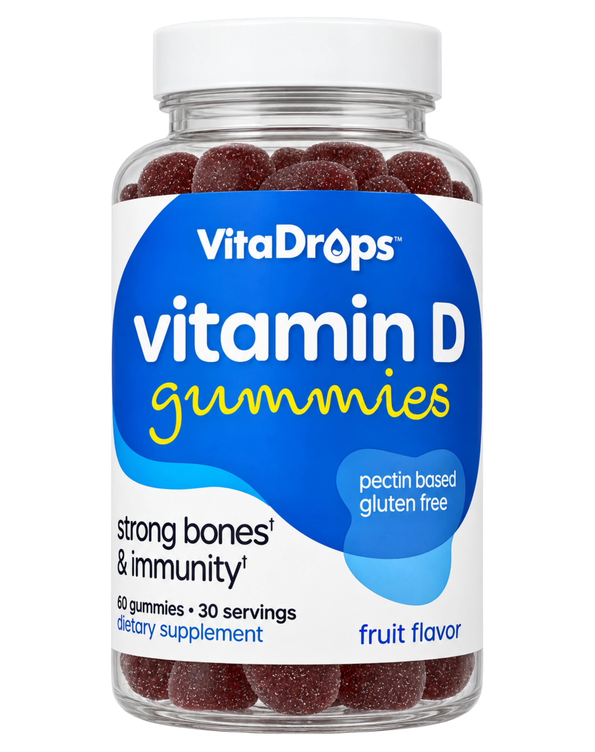 VitaDrops Vitamin D3 50 mcg (2000 IU) Gummies Fruit Flavor 60ct
