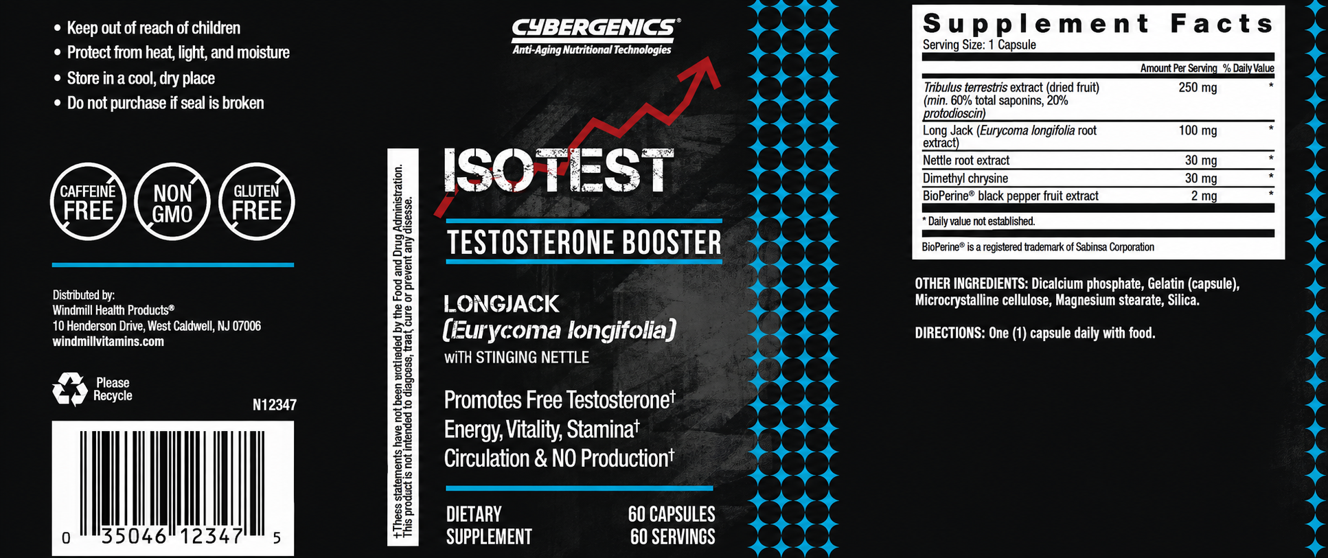 Cybergenics Isotest Testosterone Booster Capsules 60ct — view 2