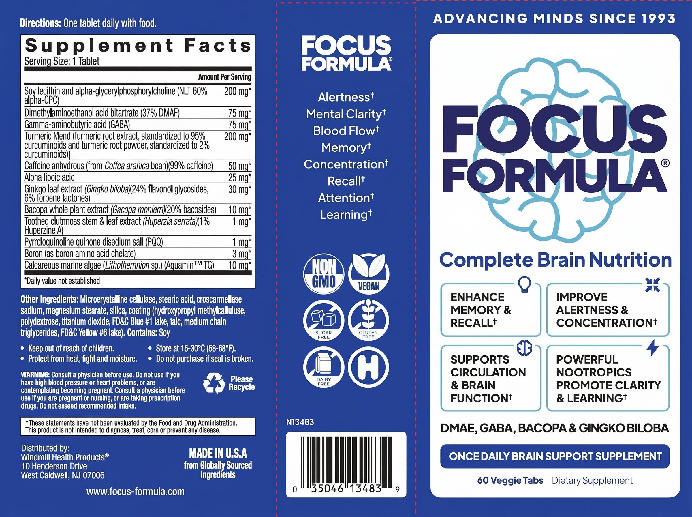 Focus Formula Brain Support Tablets — view 2