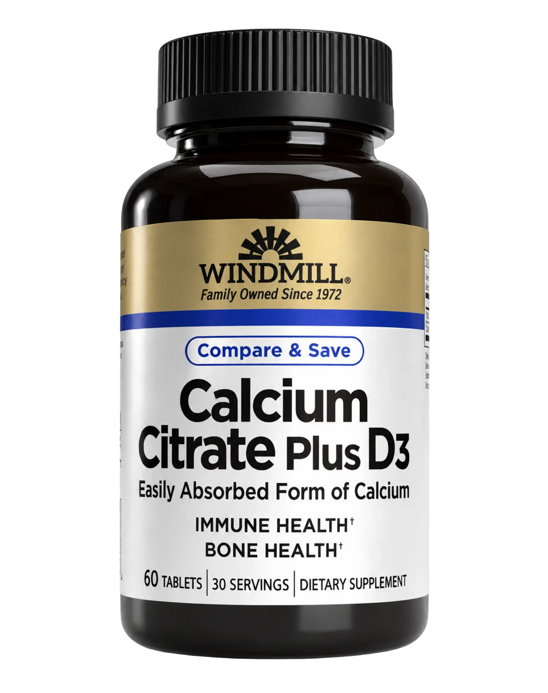 Windmill Calcium Citrate Plus D3 Bone Health Tablets 60ct — view 1