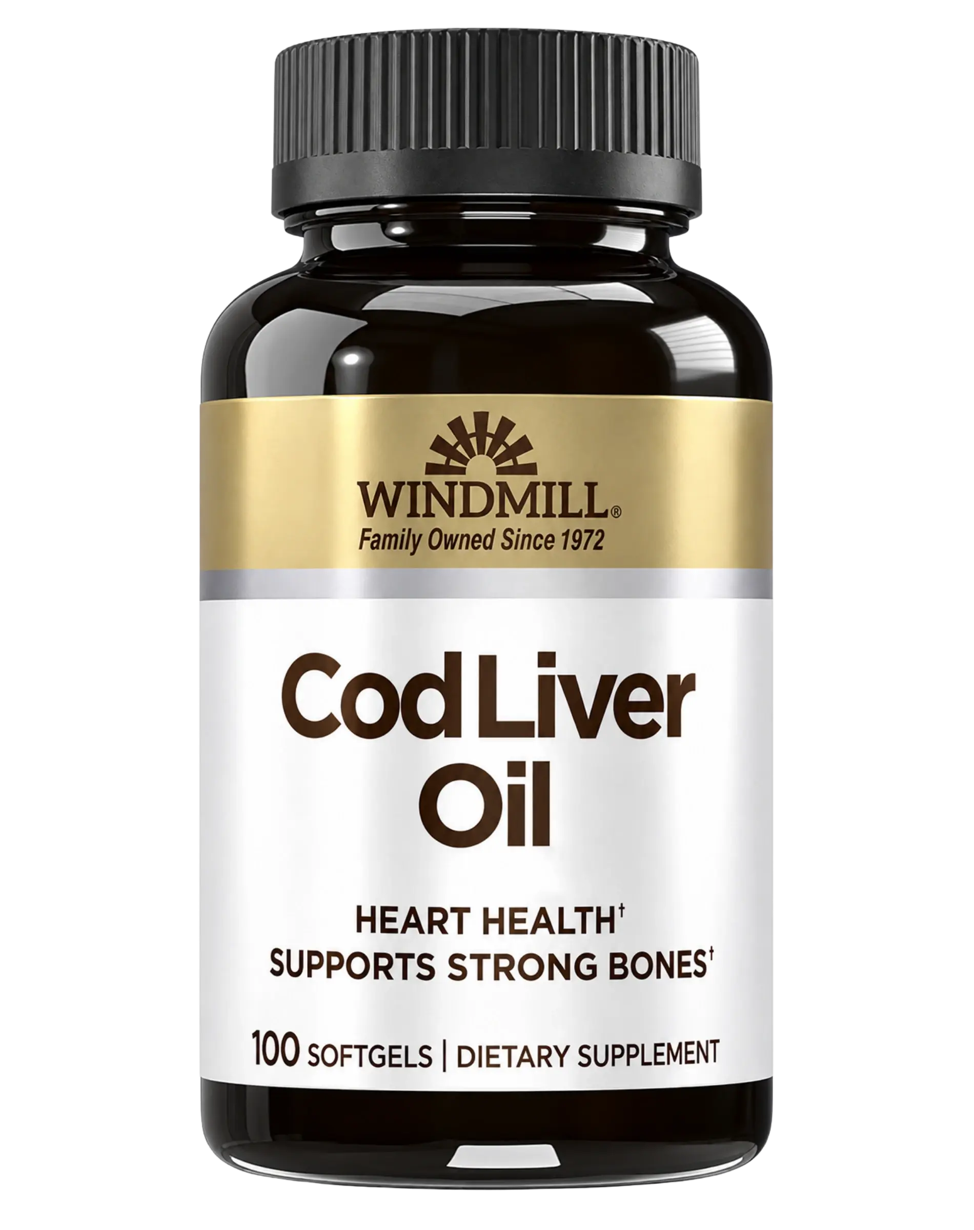 Windmill Cod Liver Oil Omega-3 with Vitamin A & D3 Softgels 100ct — view 1
