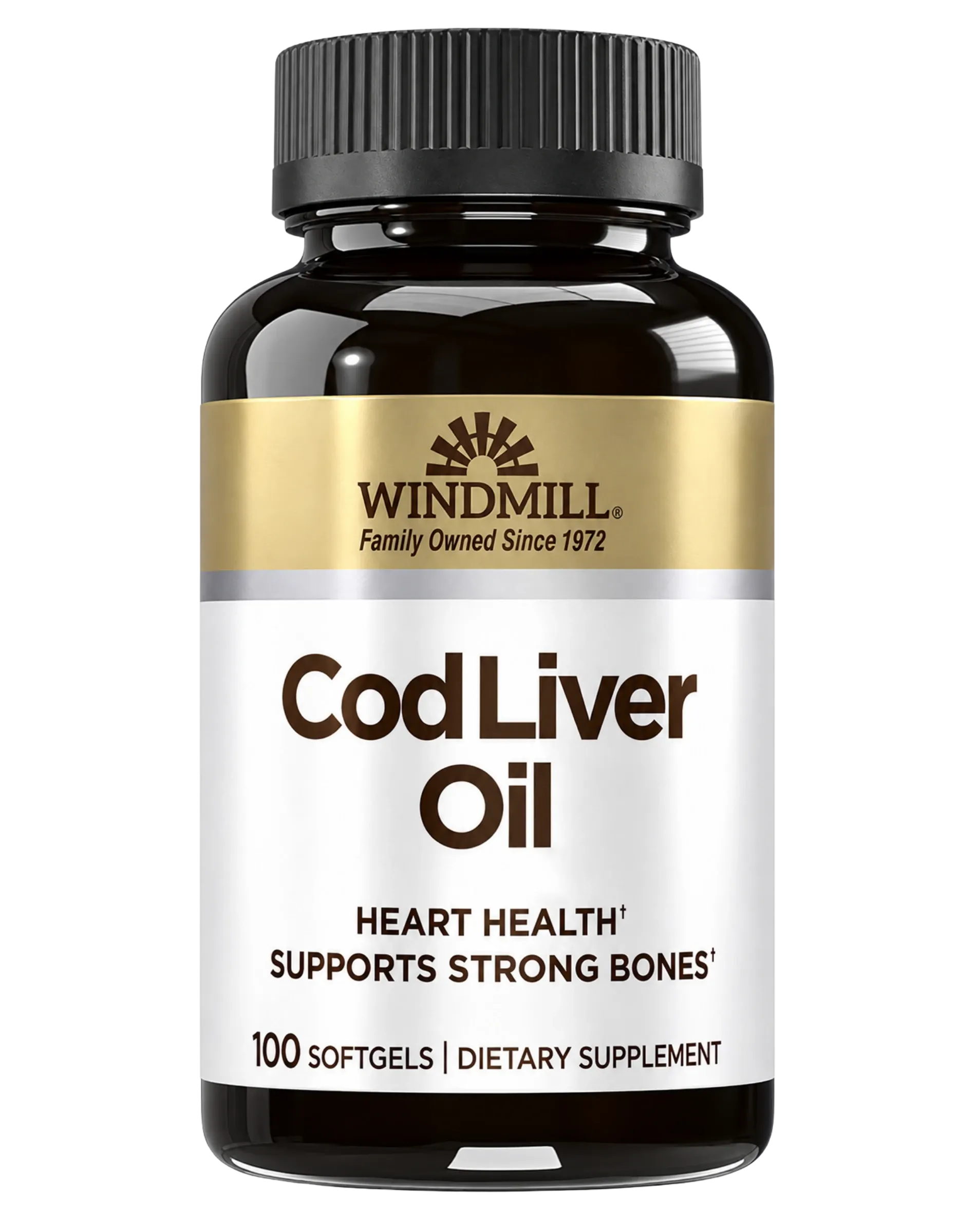 Windmill Cod Liver Oil Omega-3 with Vitamin A & D3 Softgels 100ct - Image 1 of 3