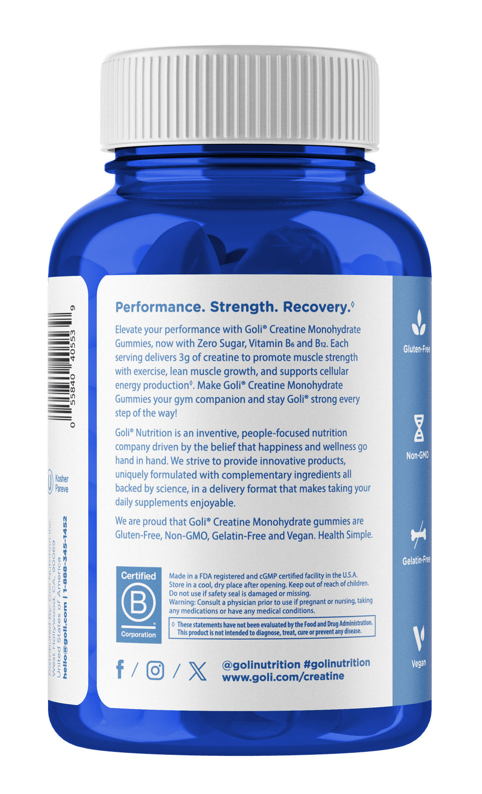 Goli Zero Sugar Creatine Monohydrate Gummies 60ct — view 2