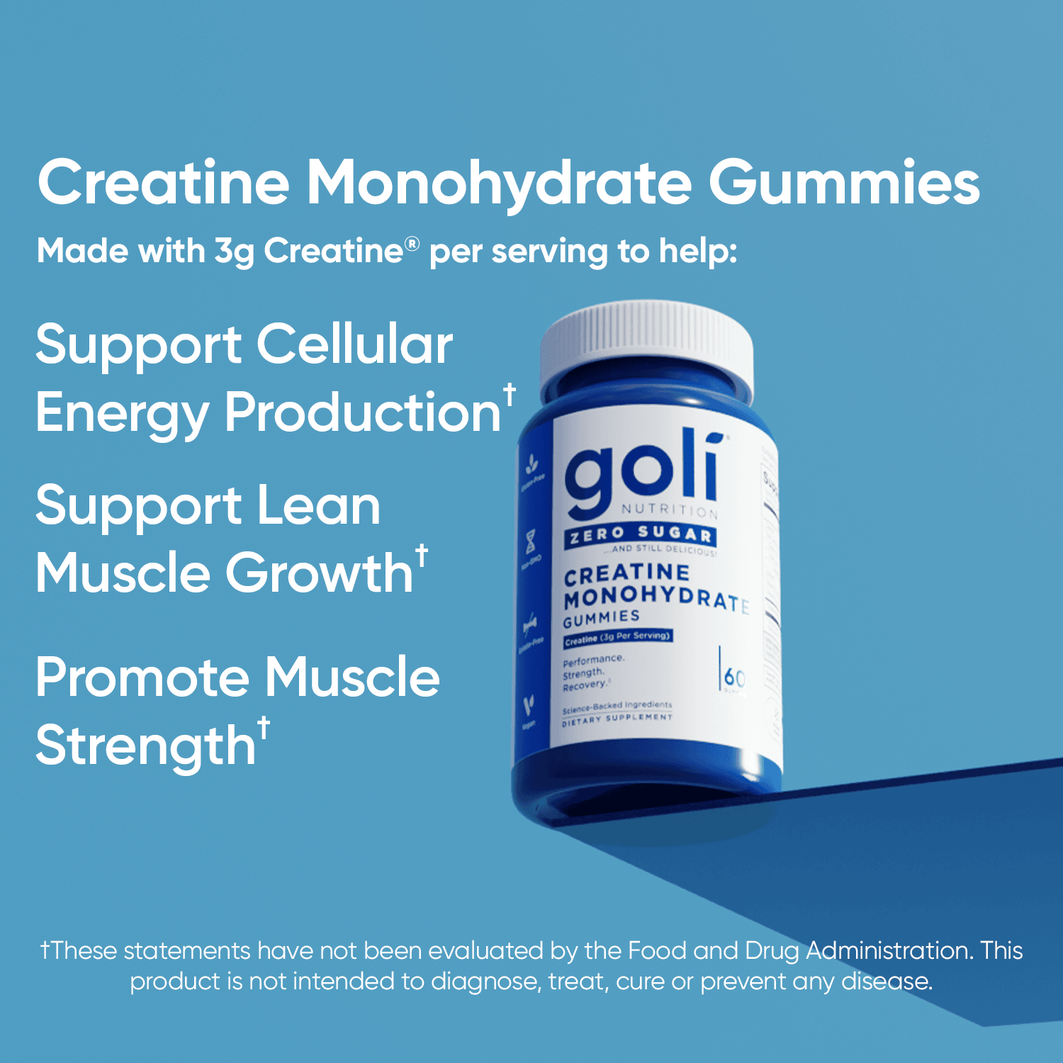 Goli Zero Sugar Creatine Monohydrate Gummies 60ct — view 6