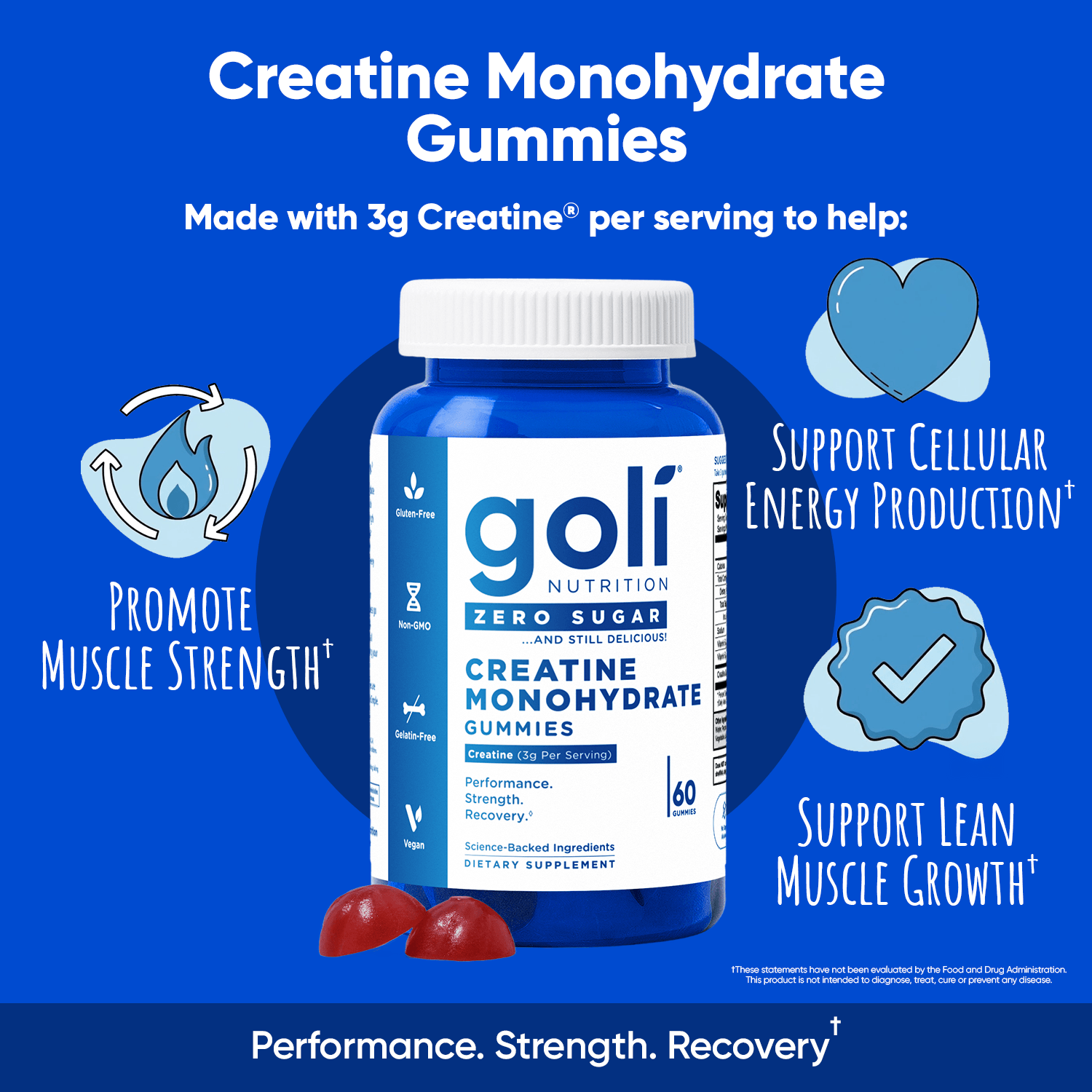 Goli Zero Sugar Creatine Monohydrate Gummies 60ct — view 7