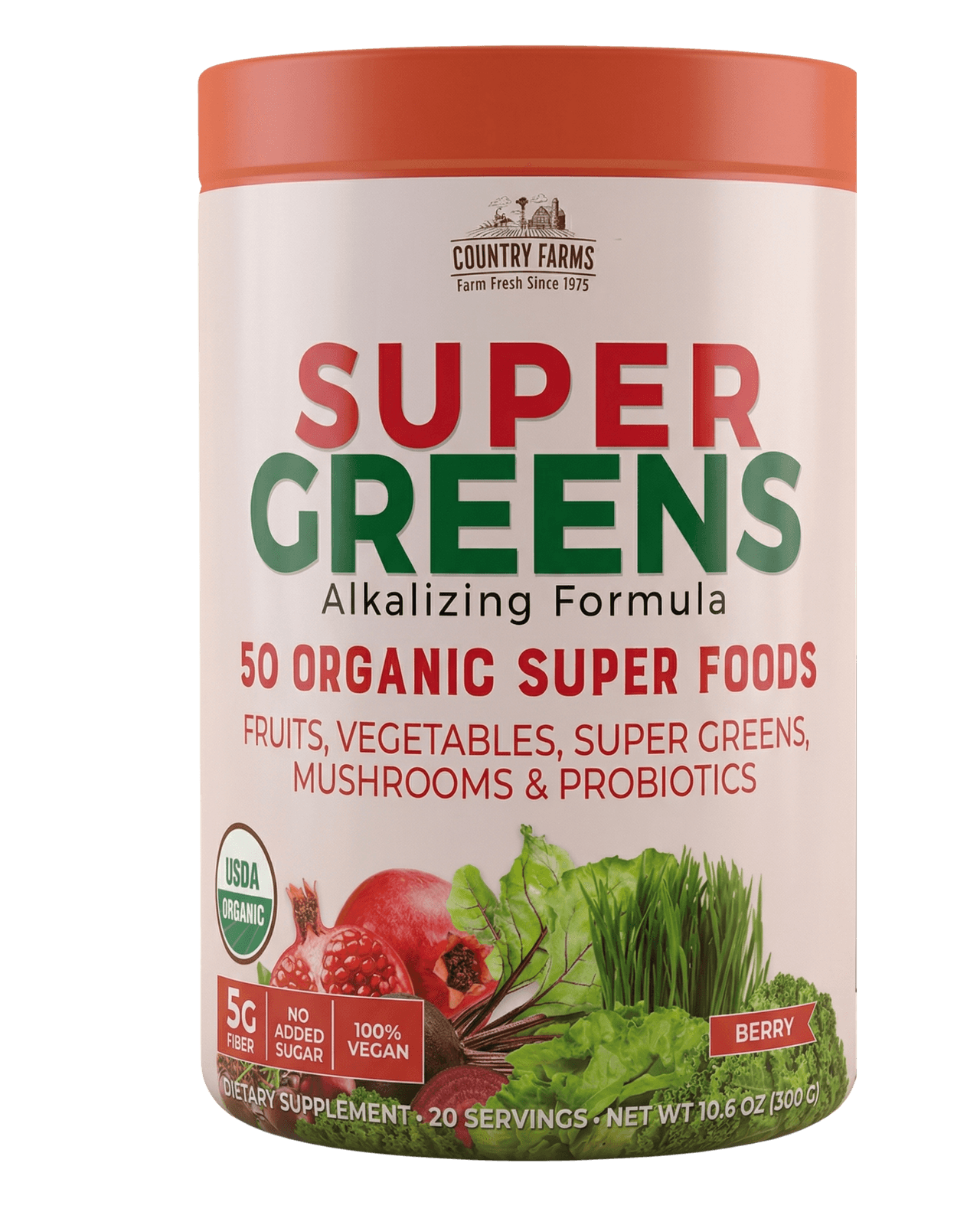 Country Farms Super Greens Berry Flavor Powder 10.6 oz