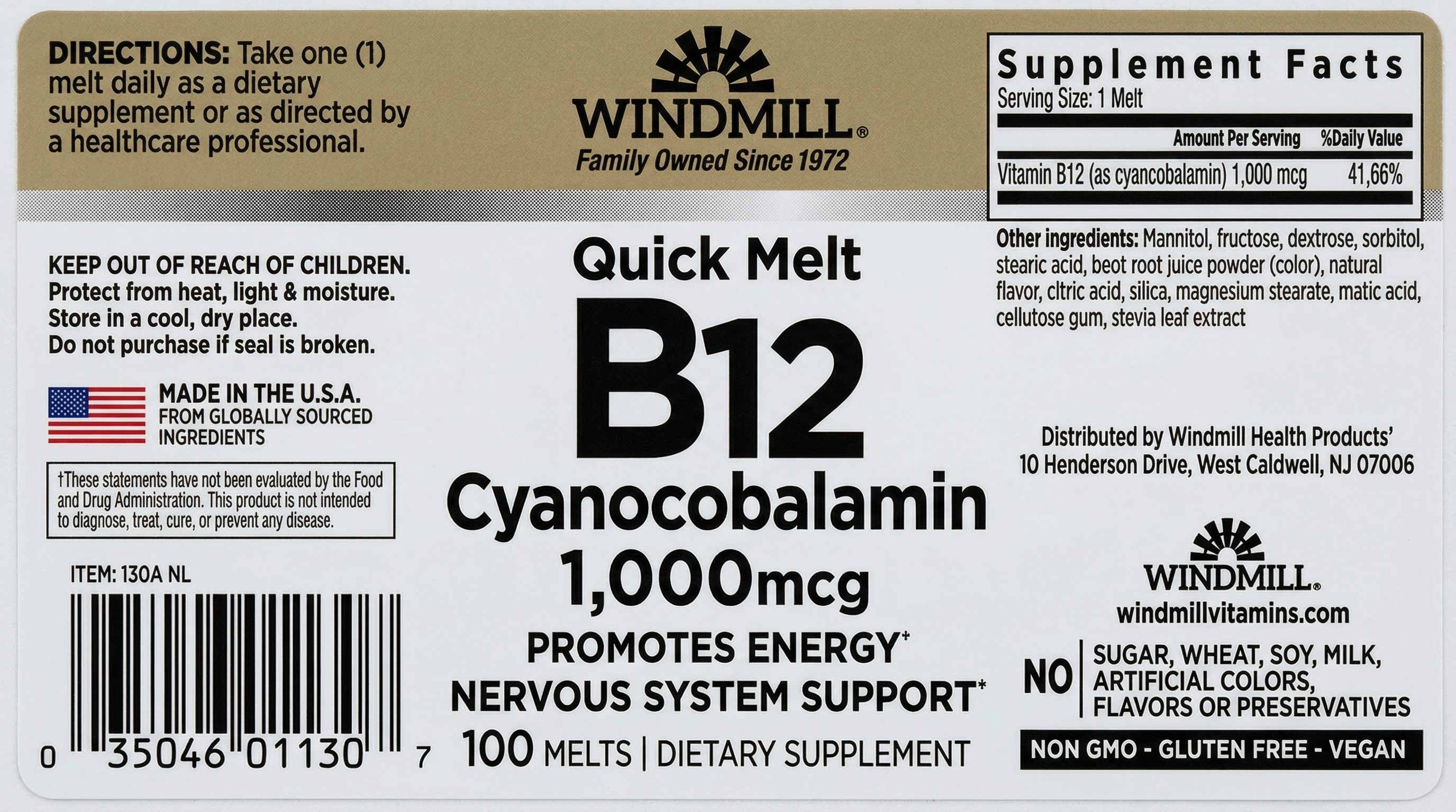 Vitamin B12 1000mcg Energy Support - Image 2 of 2