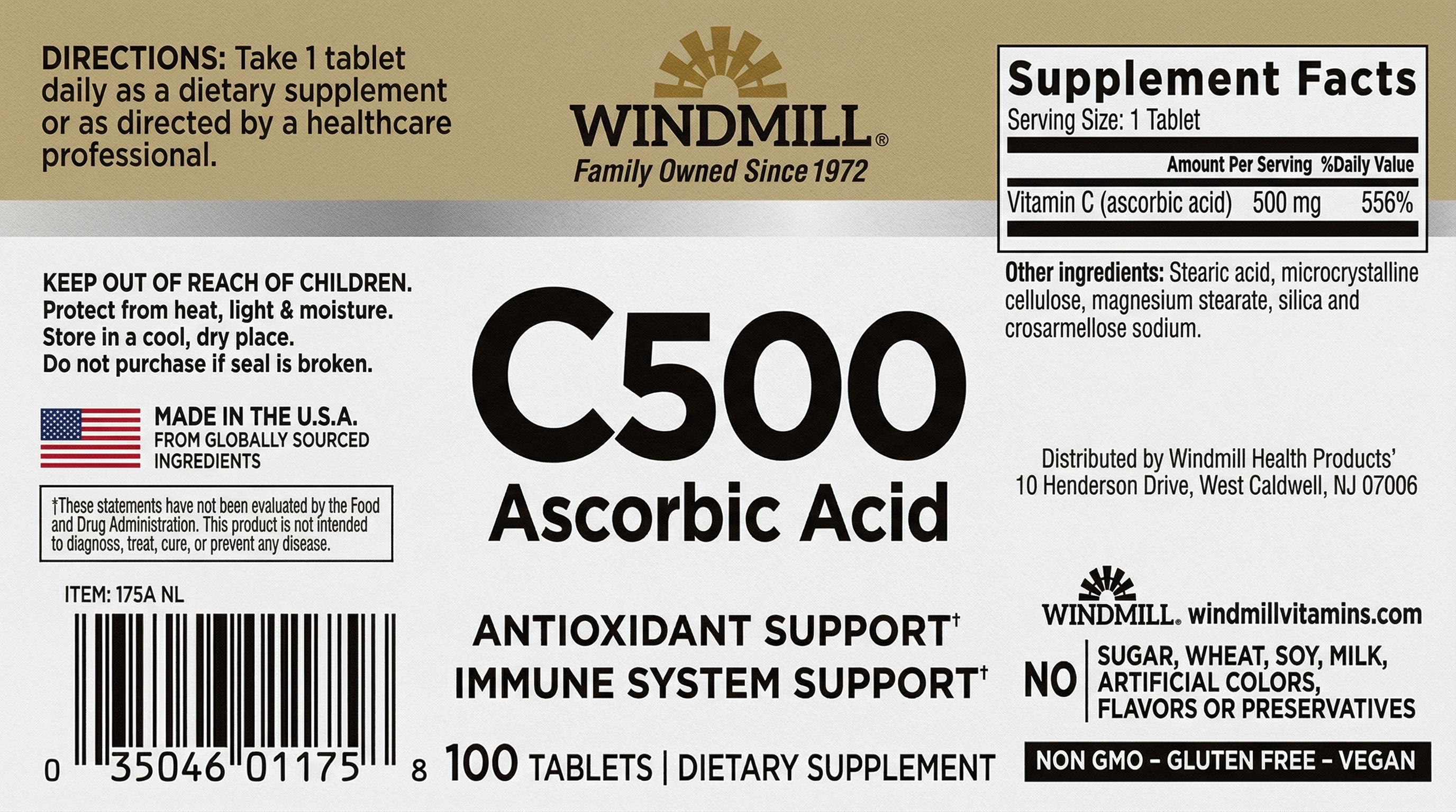 Vitamin C 500mg Immune Support (100 Count) - Image 2 of 2