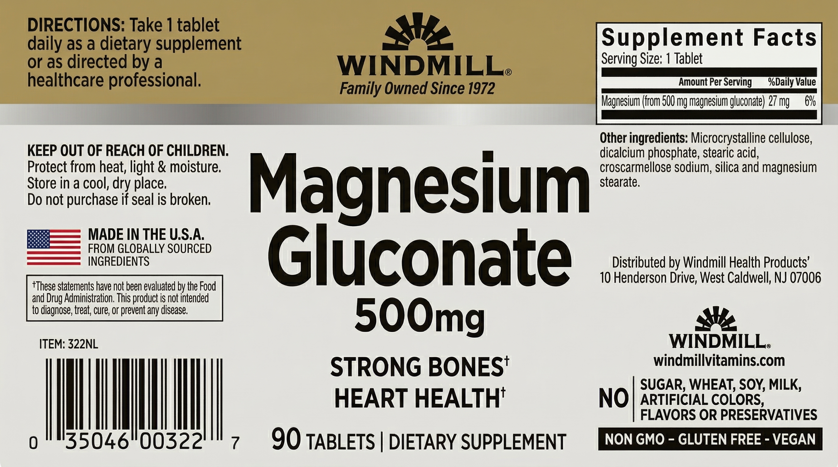 Magnesium Gluconate 500mg Gentle Formula - Image 2 of 2