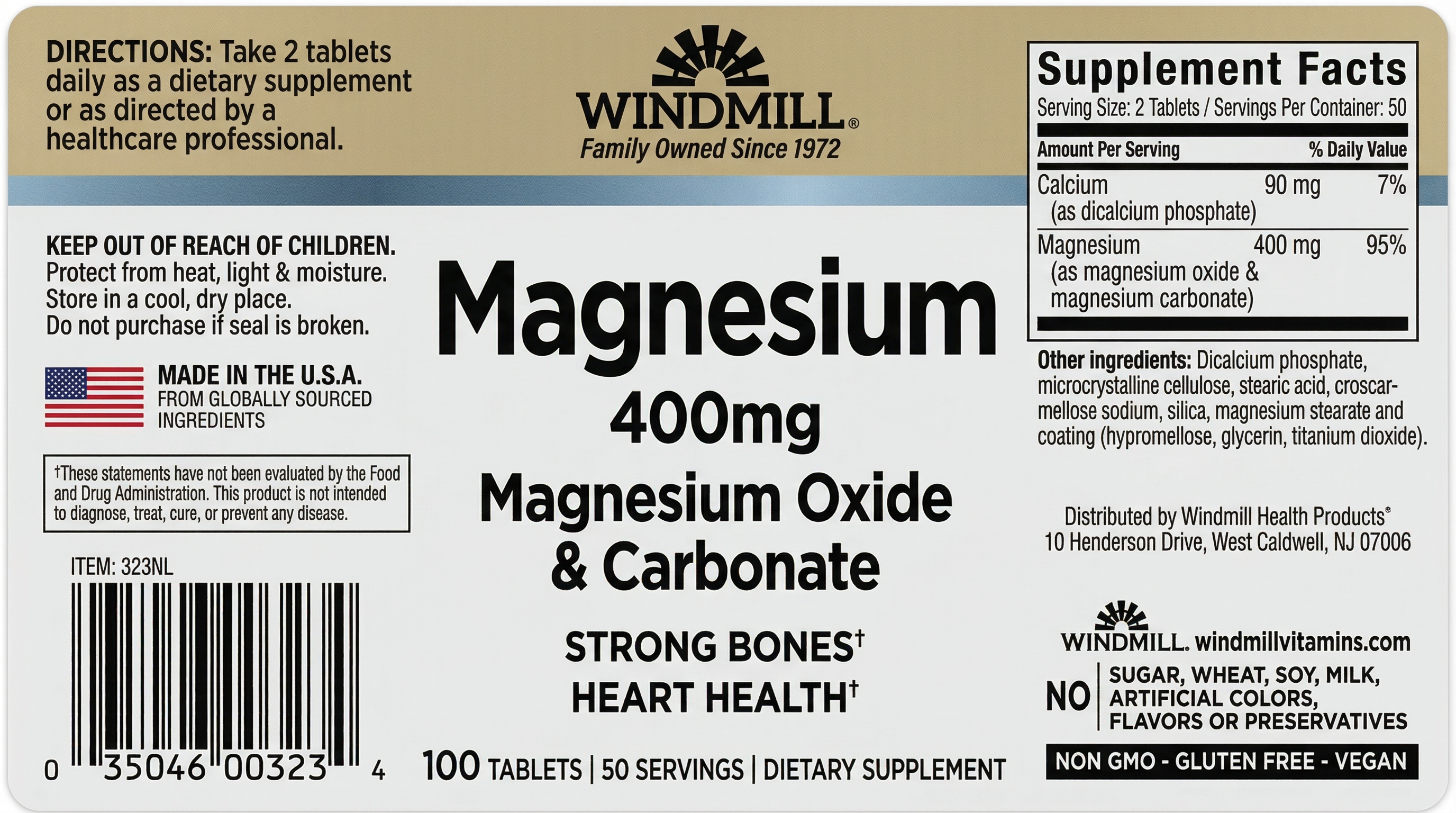 Magnesium 400mg Muscle & Nerve Support - Image 2 of 2