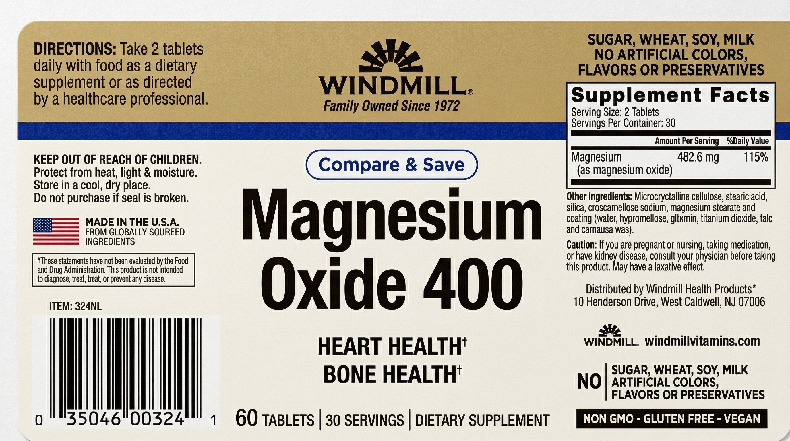 Magnesium Oxide 400mg Bone & Muscle Support - Image 2 of 2