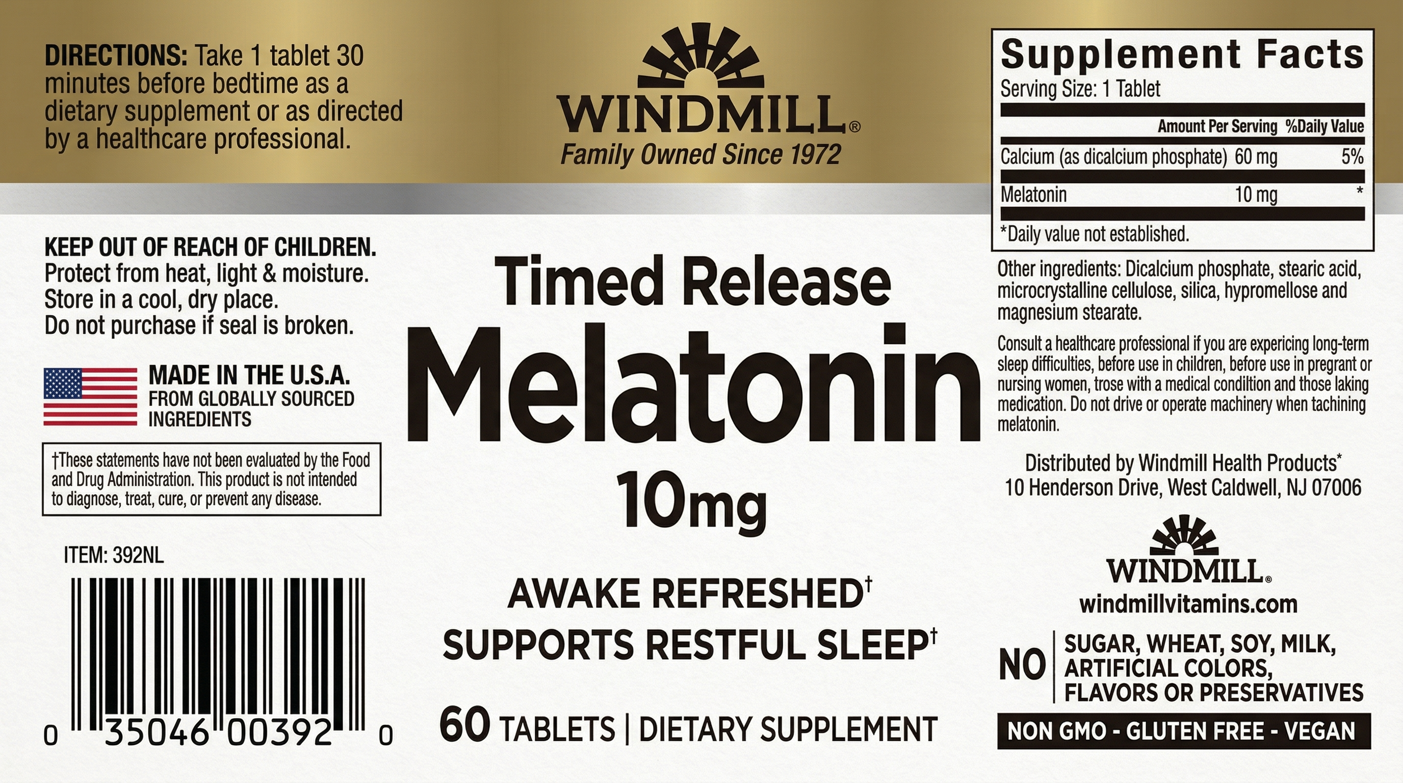 Melatonin 10mg Timed Release Sleep Support - Image 2 of 2