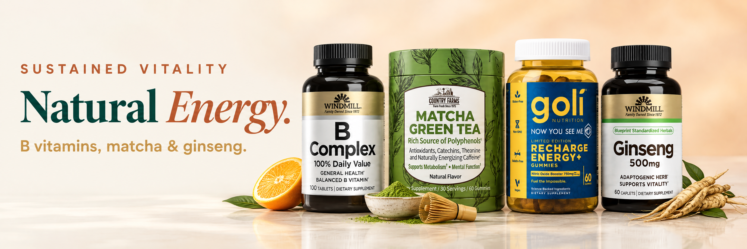Natural Energy — B vitamins, matcha and ginseng