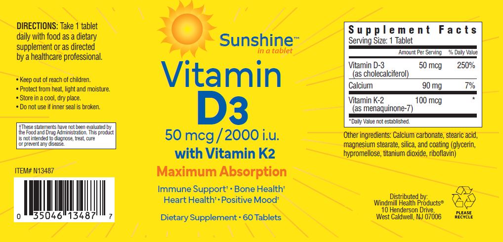 Vitamin D3 2000 IU with Vitamin K2 Bone Health - Image 2 of 2