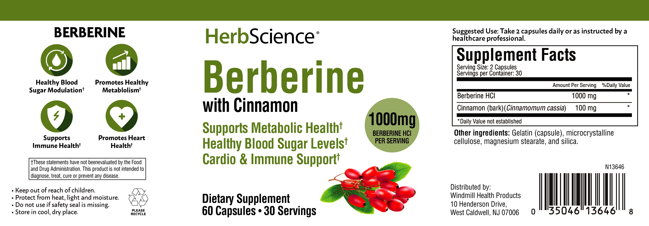 Berberine with Cinnamon Blood Sugar Support - Image 2 of 2